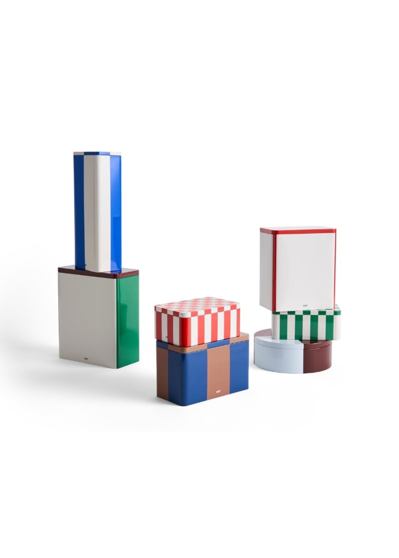 HAY Tin Container M - Brown/Midnight Blue
