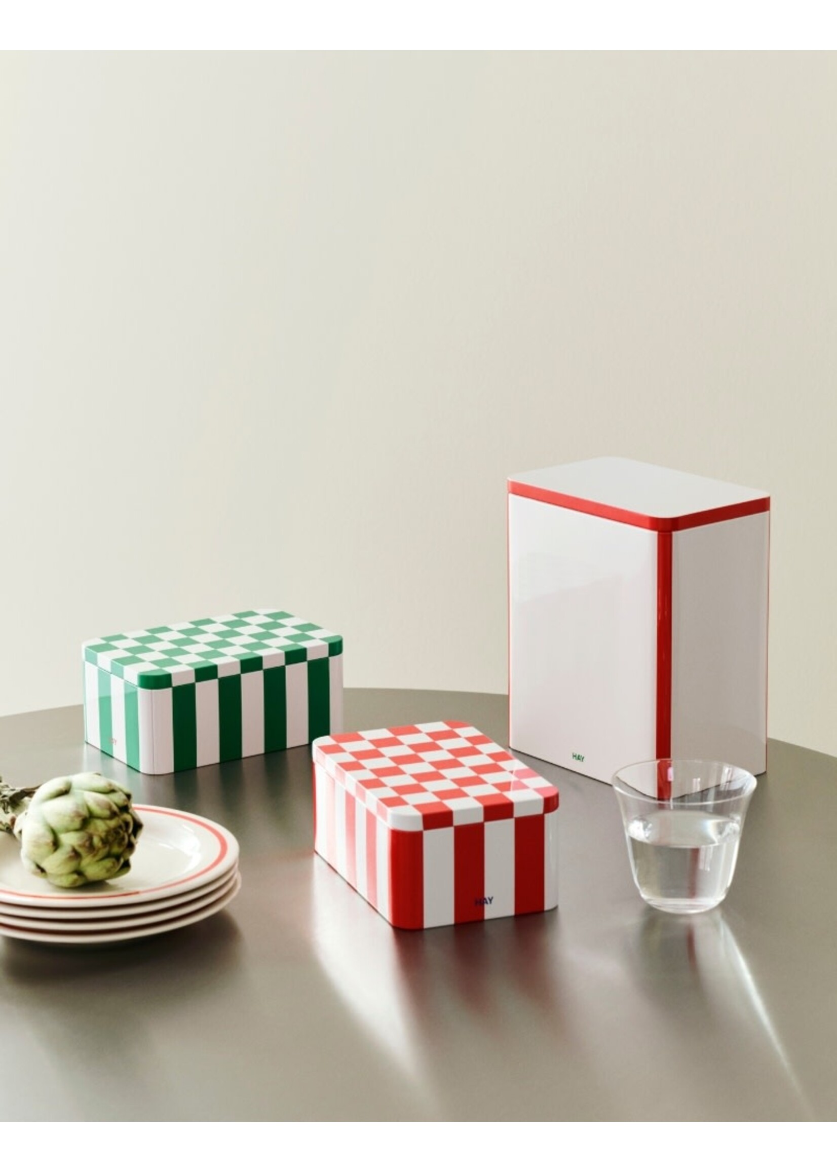 HAY Tin Container S - Red/Off-White