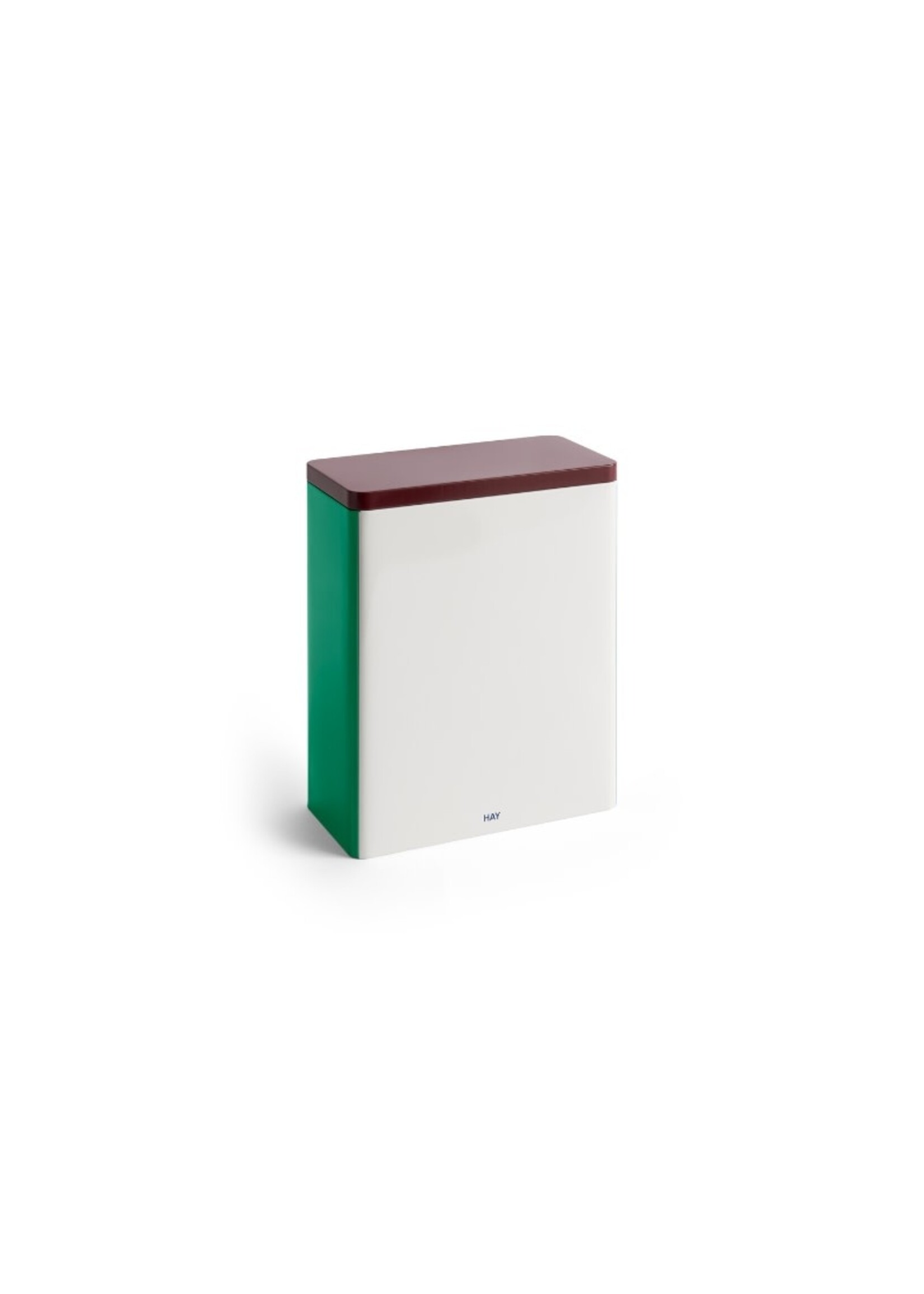 HAY Tin Container XL - Off-White/Burgundy/Green