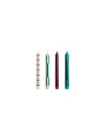 HAY Pattern Candle - Set of 4 - Greens & Bordeaux