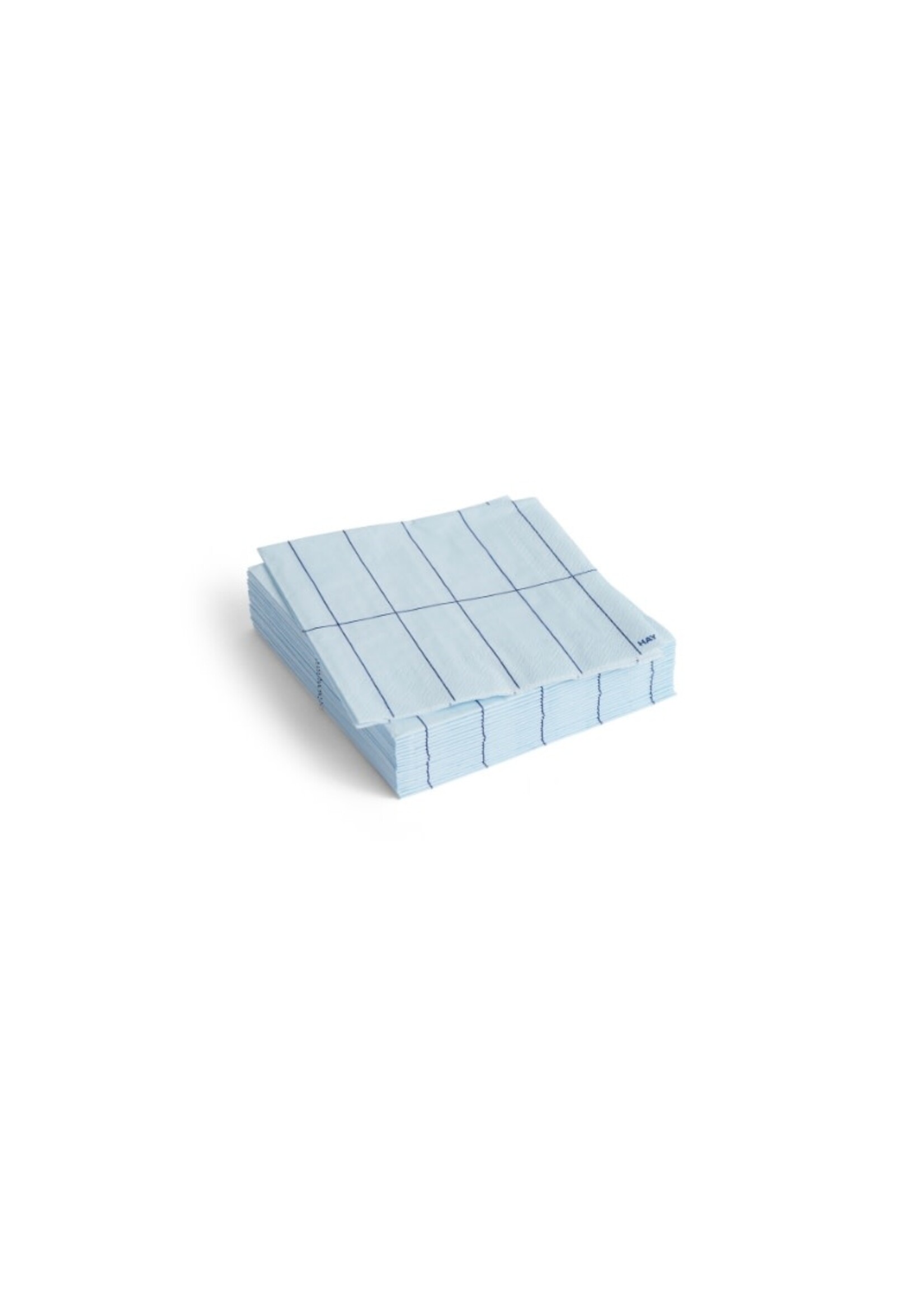 HAY Pattern Napkins Cocktail - Light Blue/Blue Grid