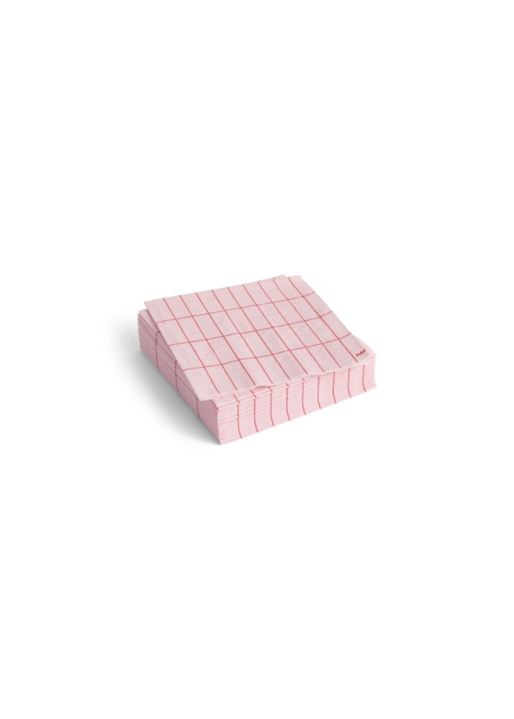 HAY Pattern Napkins Cocktail - Light Pink/Red Grid