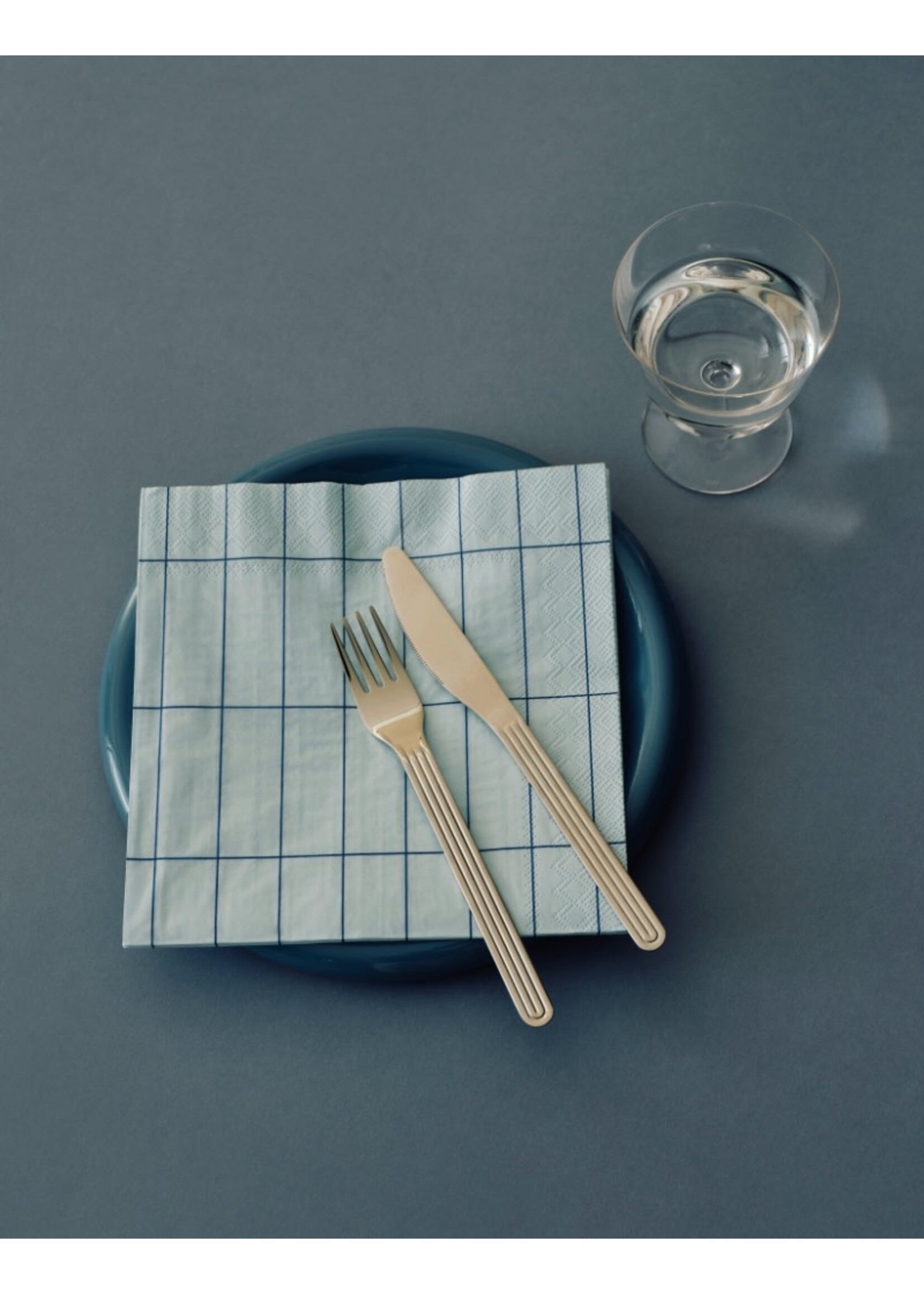 HAY Pattern Napkins Lunch - Light Blue/Blue Grid