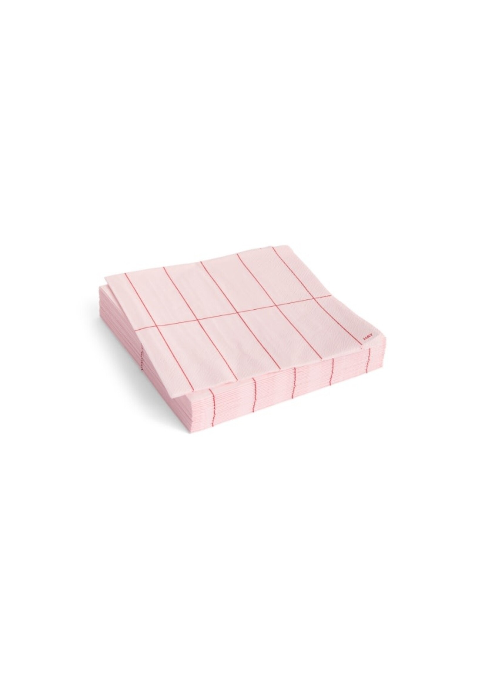 HAY Pattern Napkins Lunch - Light Pink/Red Grid