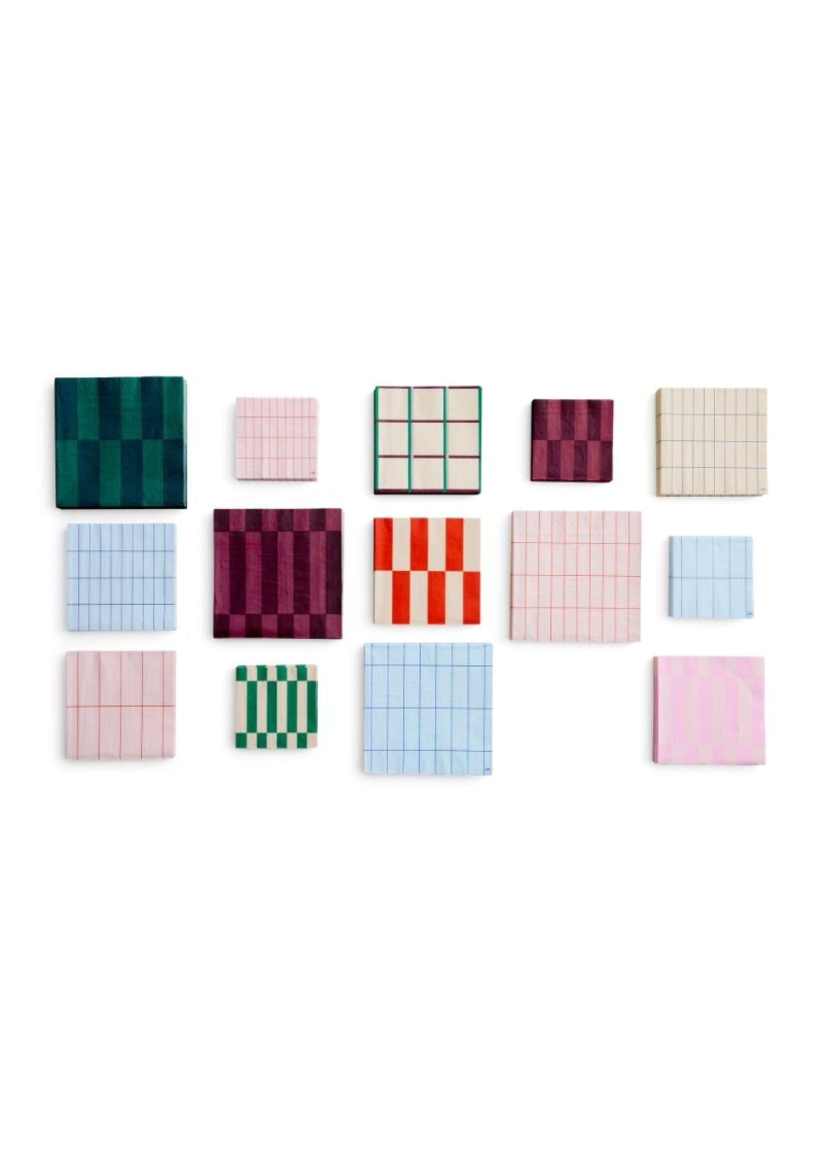 HAY Pattern Napkins Lunch - Off-White/Blue Grid