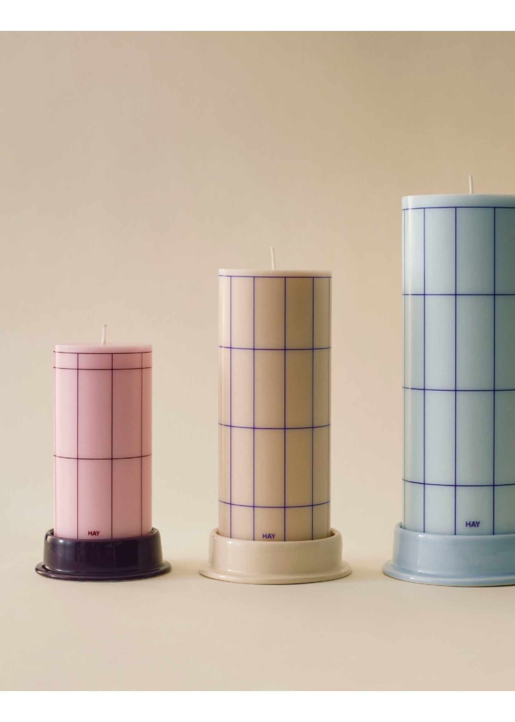 HAY Column Candle Holder S - Pale Pink