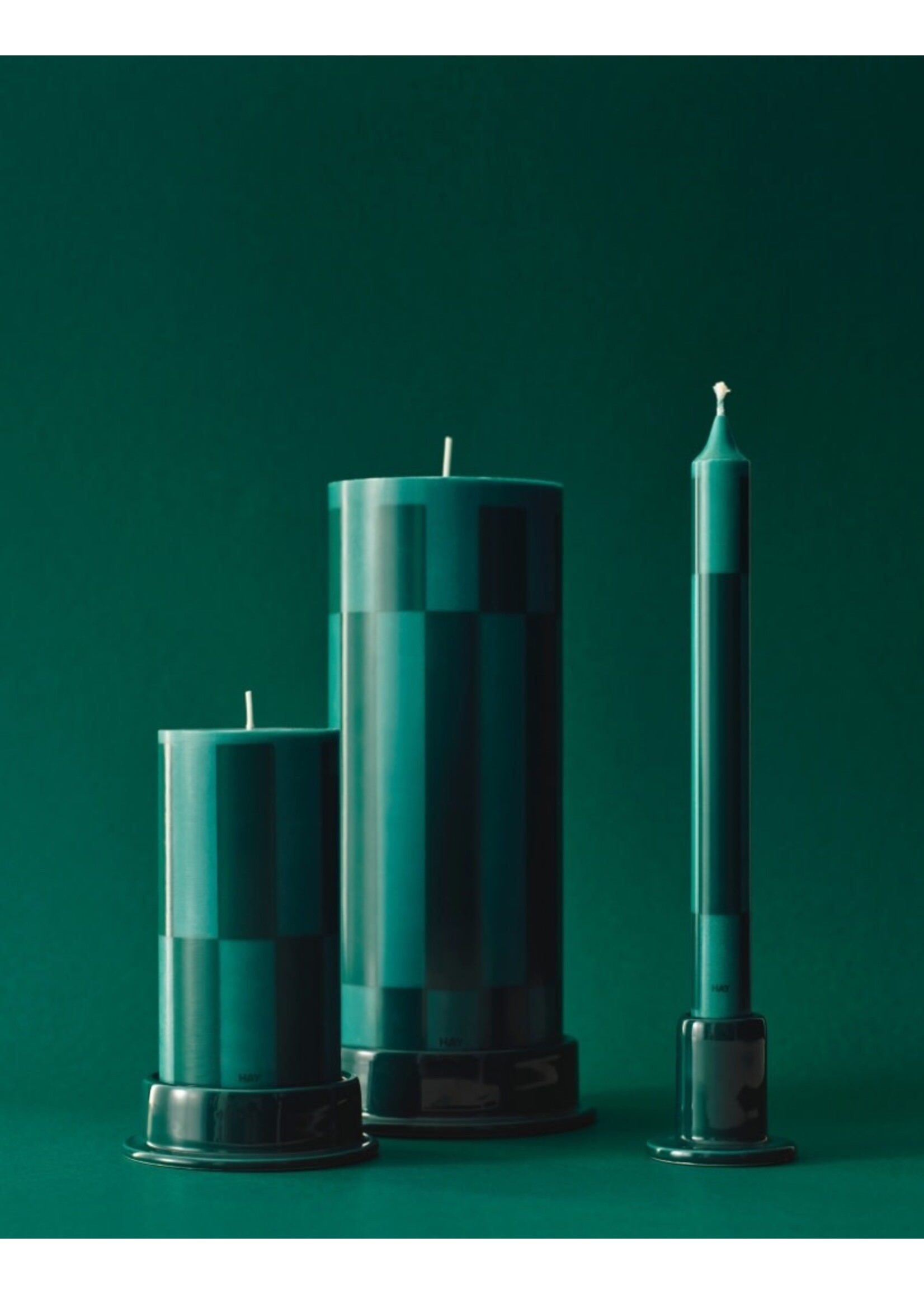 HAY Column Candle S - Green/Dark Green