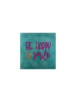 YETT Quote tegeltje - be happy & smile - groen/roze