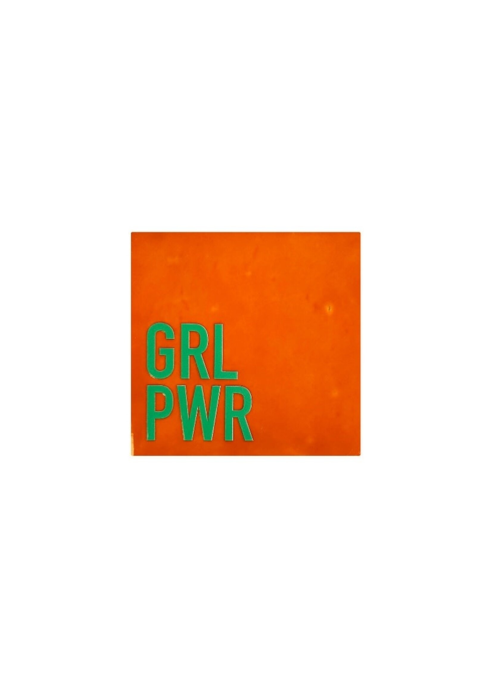 YETT Quote tegeltje - GRL PWR - oranje/groen