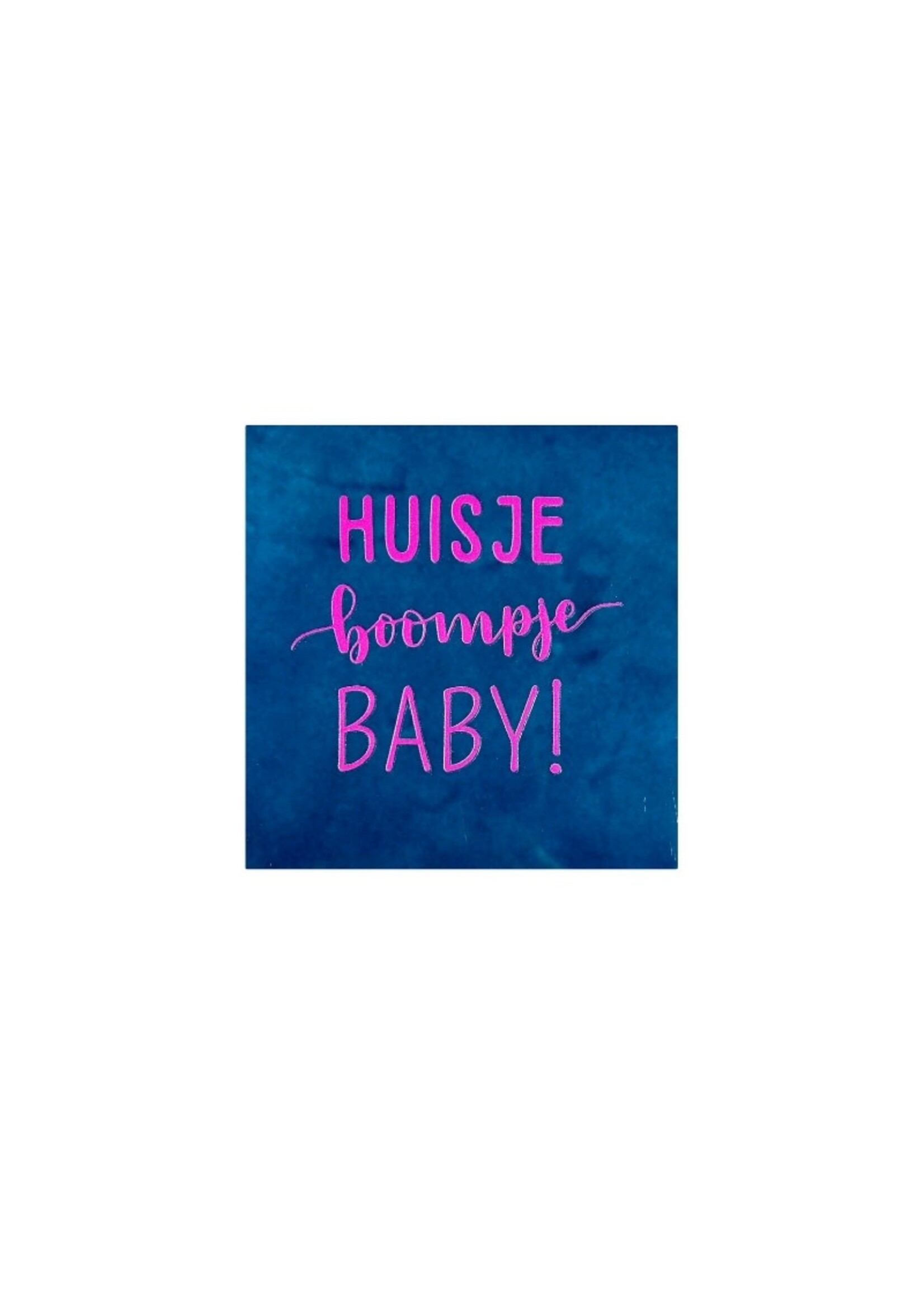 YETT Quote tegeltje - huisje, boompje, baby - blauw/roze