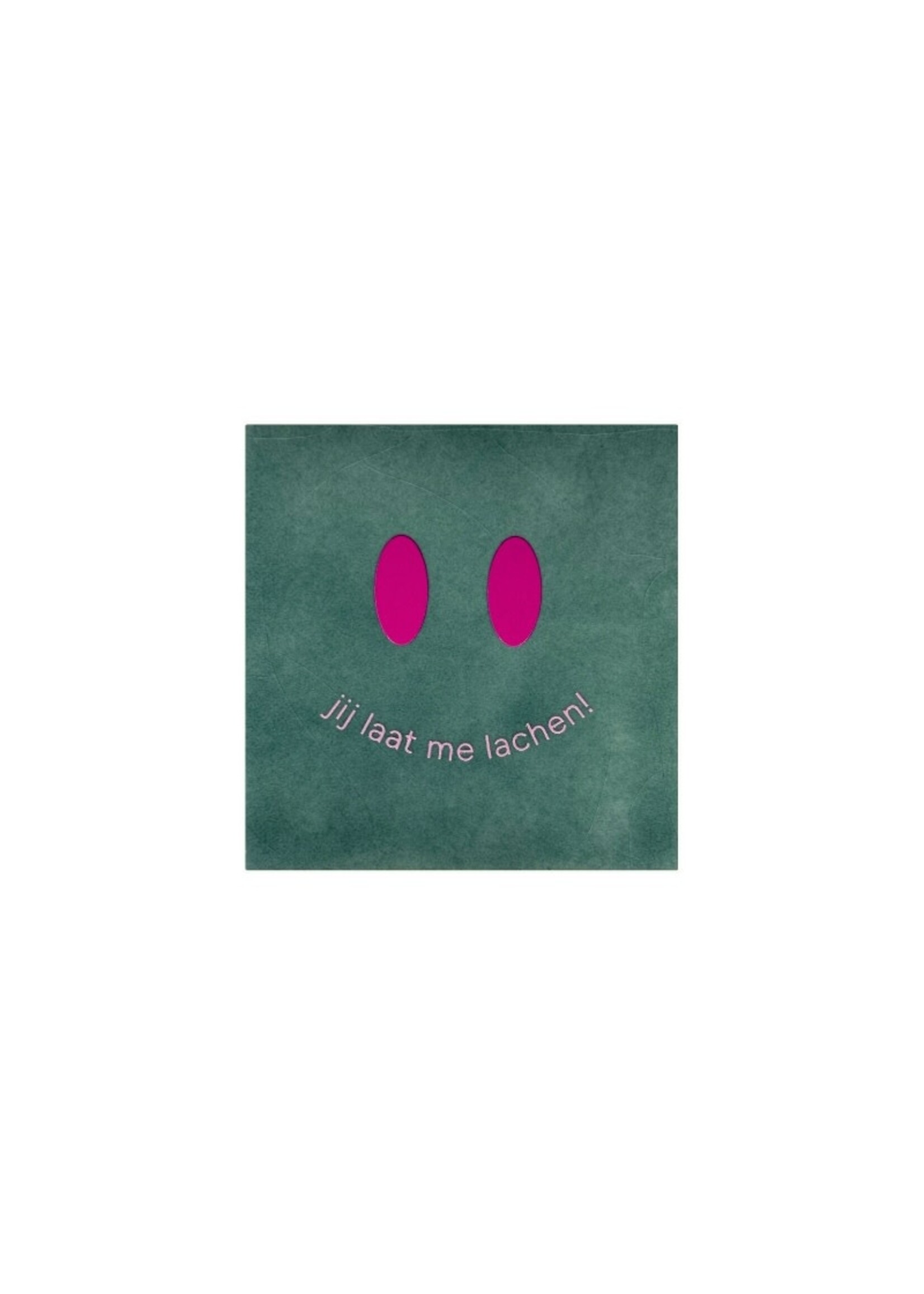 YETT Quote tegeltje - jij laat me lachen - zeegroen/roze