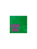 YETT Quote tegeltje - love you - groen/roze