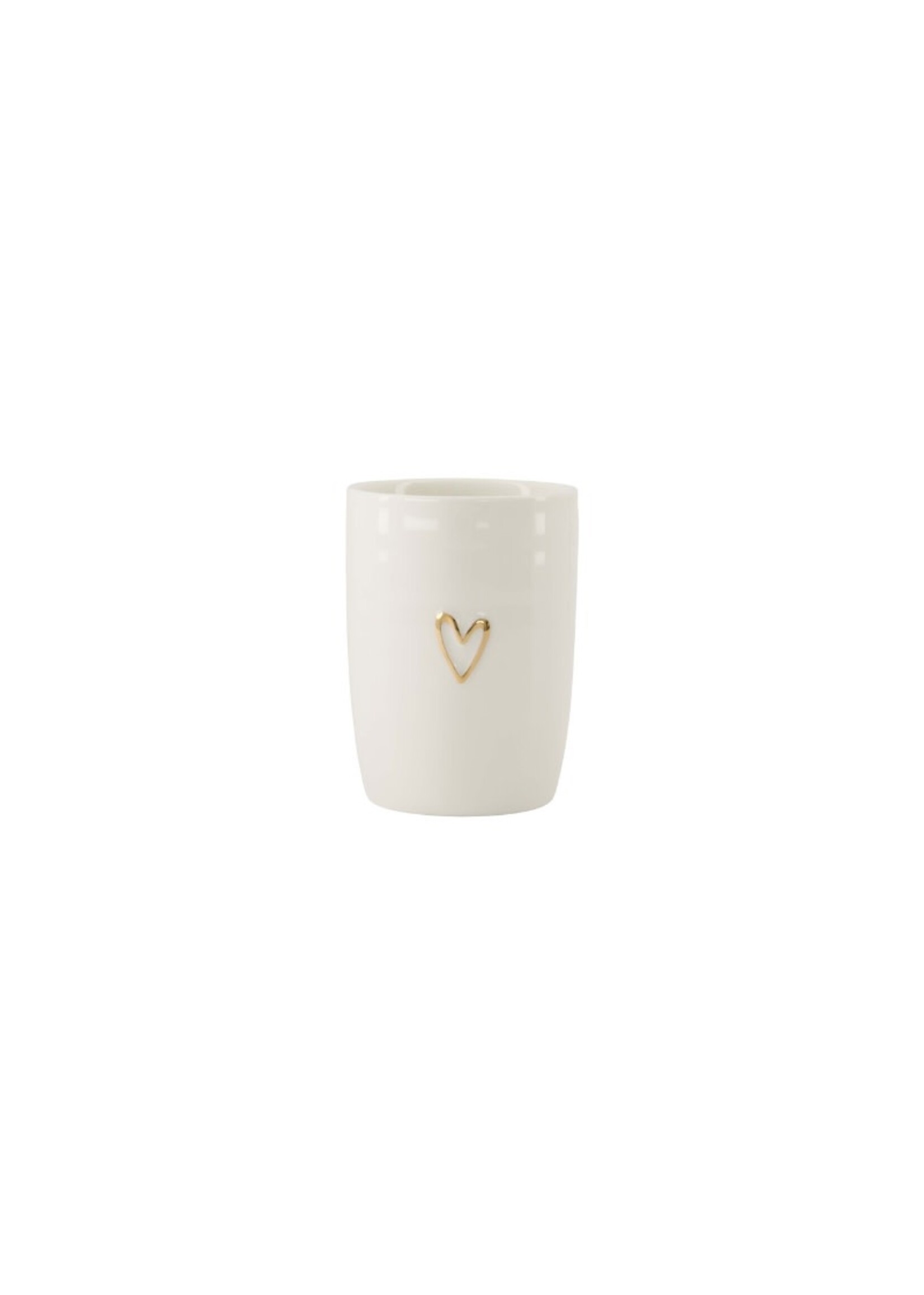 Zusss koffiemok open hartje wit/goud