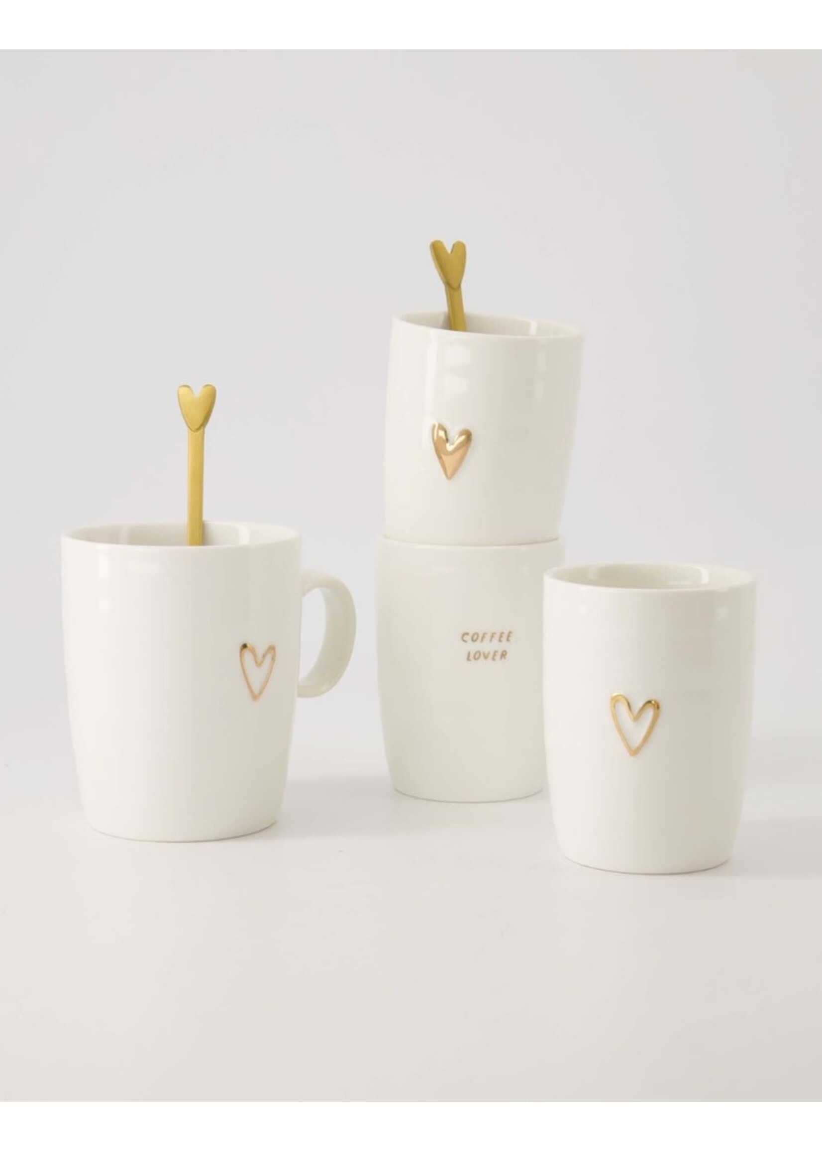 Zusss koffiemok open hartje wit/goud
