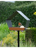 Heeej Big Diamond - vogelvoederhuisje op paal - donkergrijs