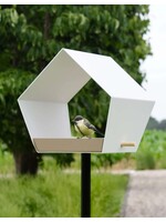 Heeej Big Diamond - vogelvoederhuisje op paal - wit