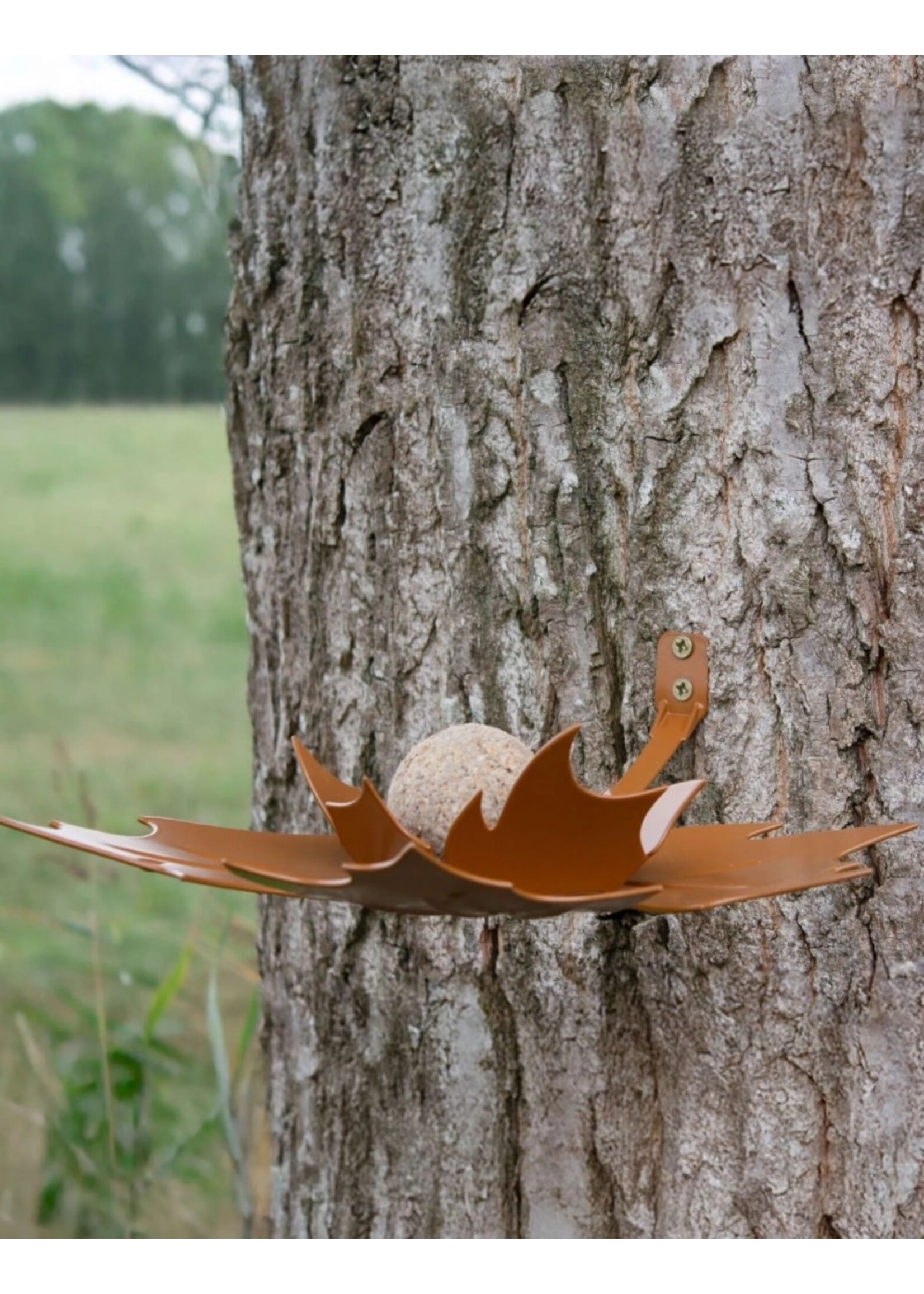 Heeej Leaf Me - wand vogelvoederschaal - bruin