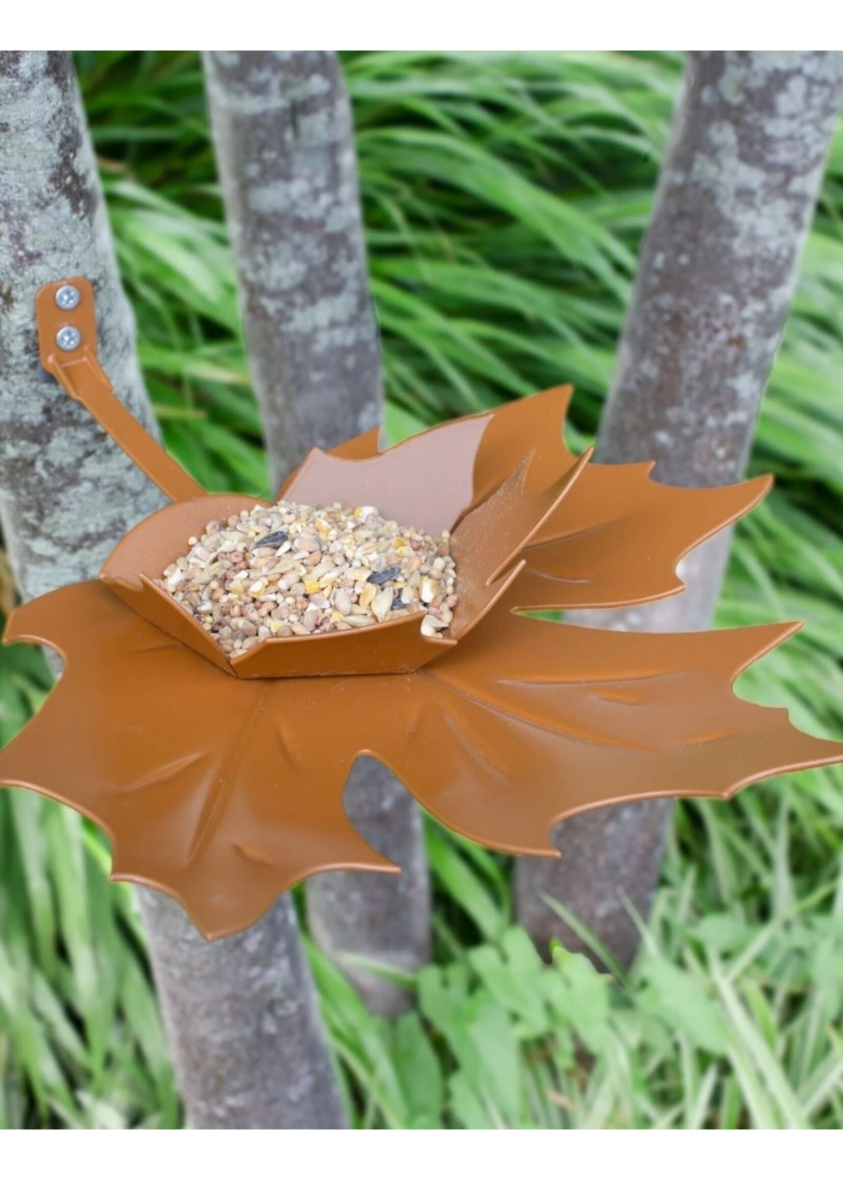Heeej Leaf Me - wand vogelvoederschaal - bruin