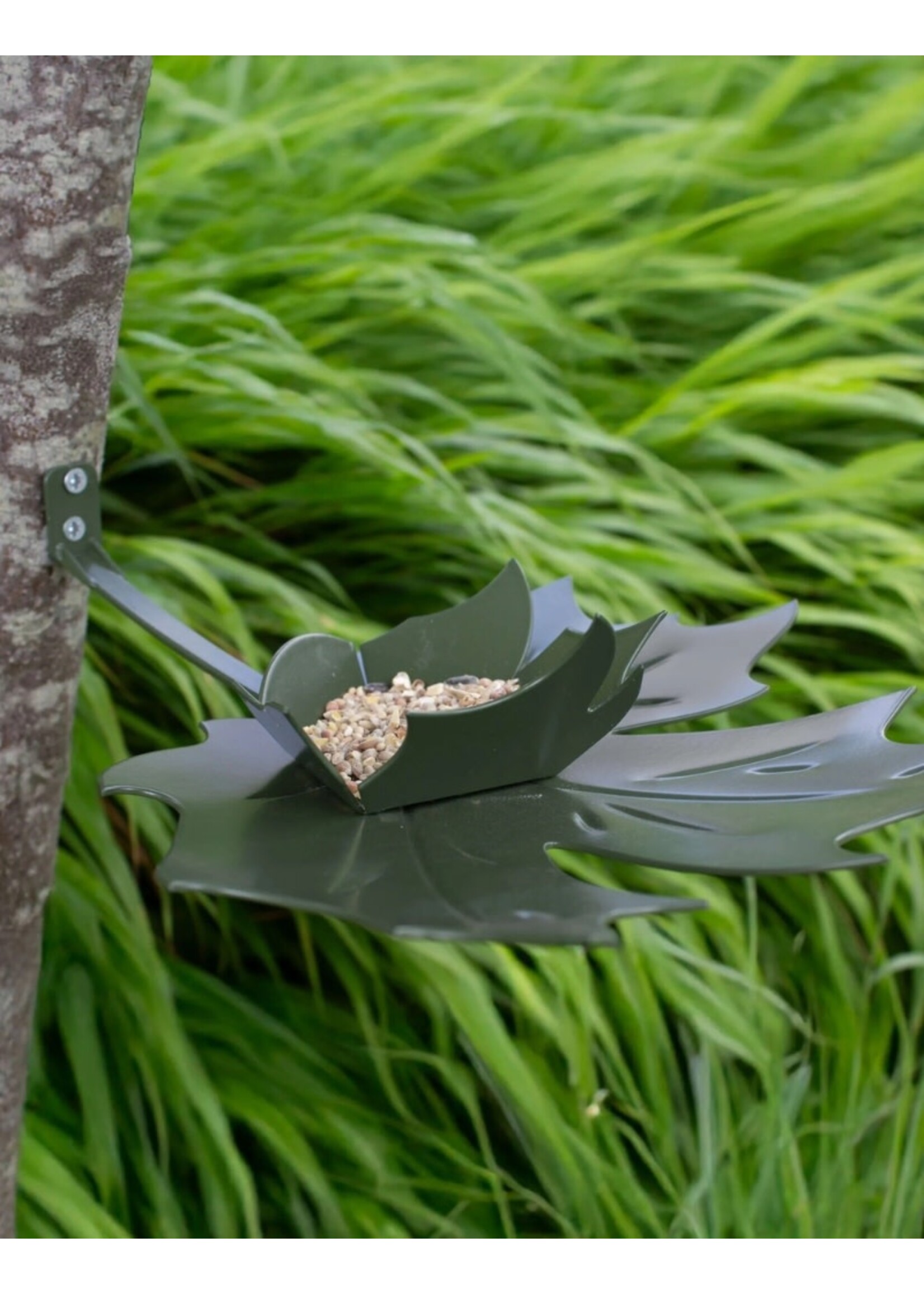 Heeej Leaf Me - wand vogelvoederschaal - groen