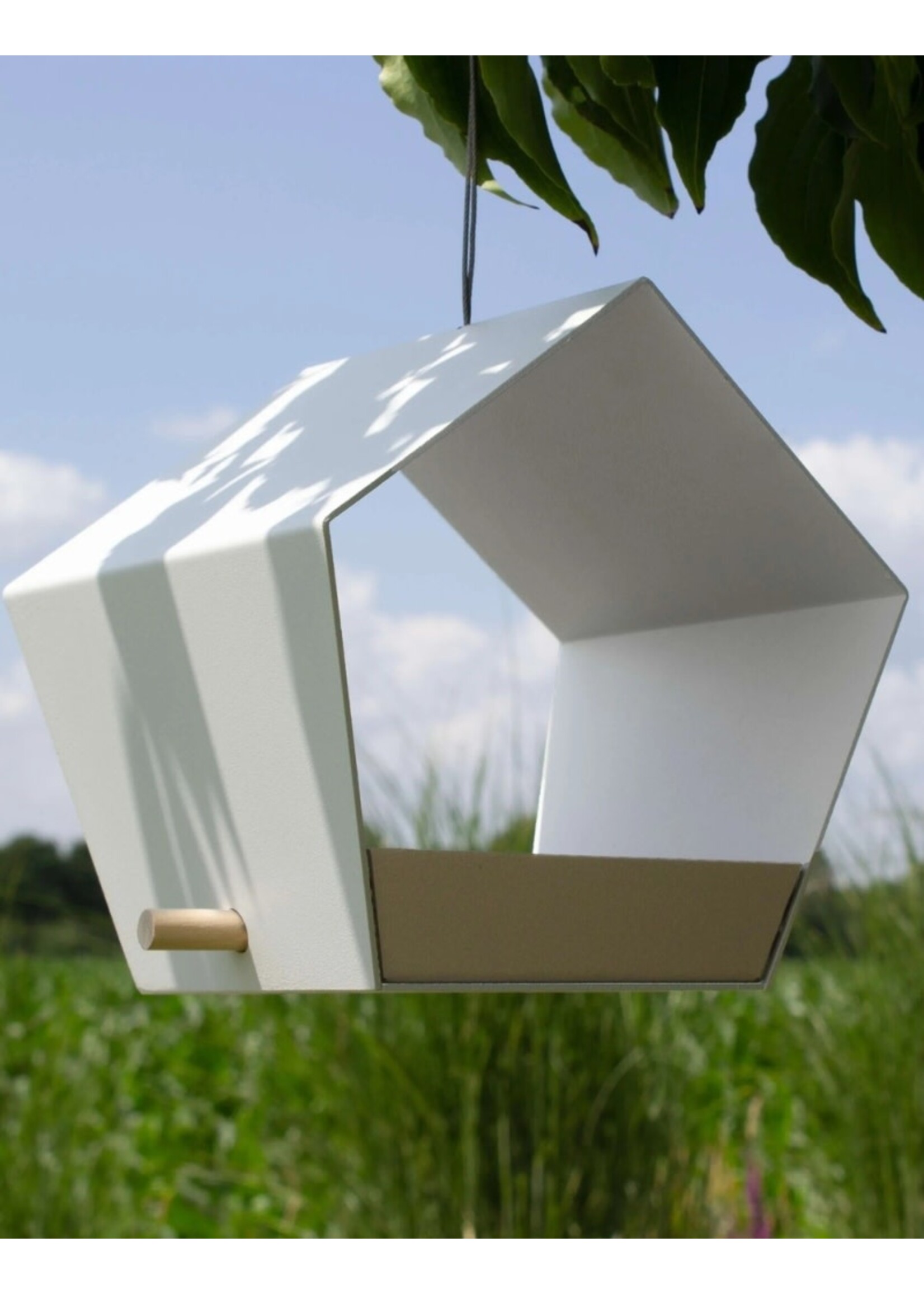Heeej Small Diamond - hangend vogelvoederhuisje - wit