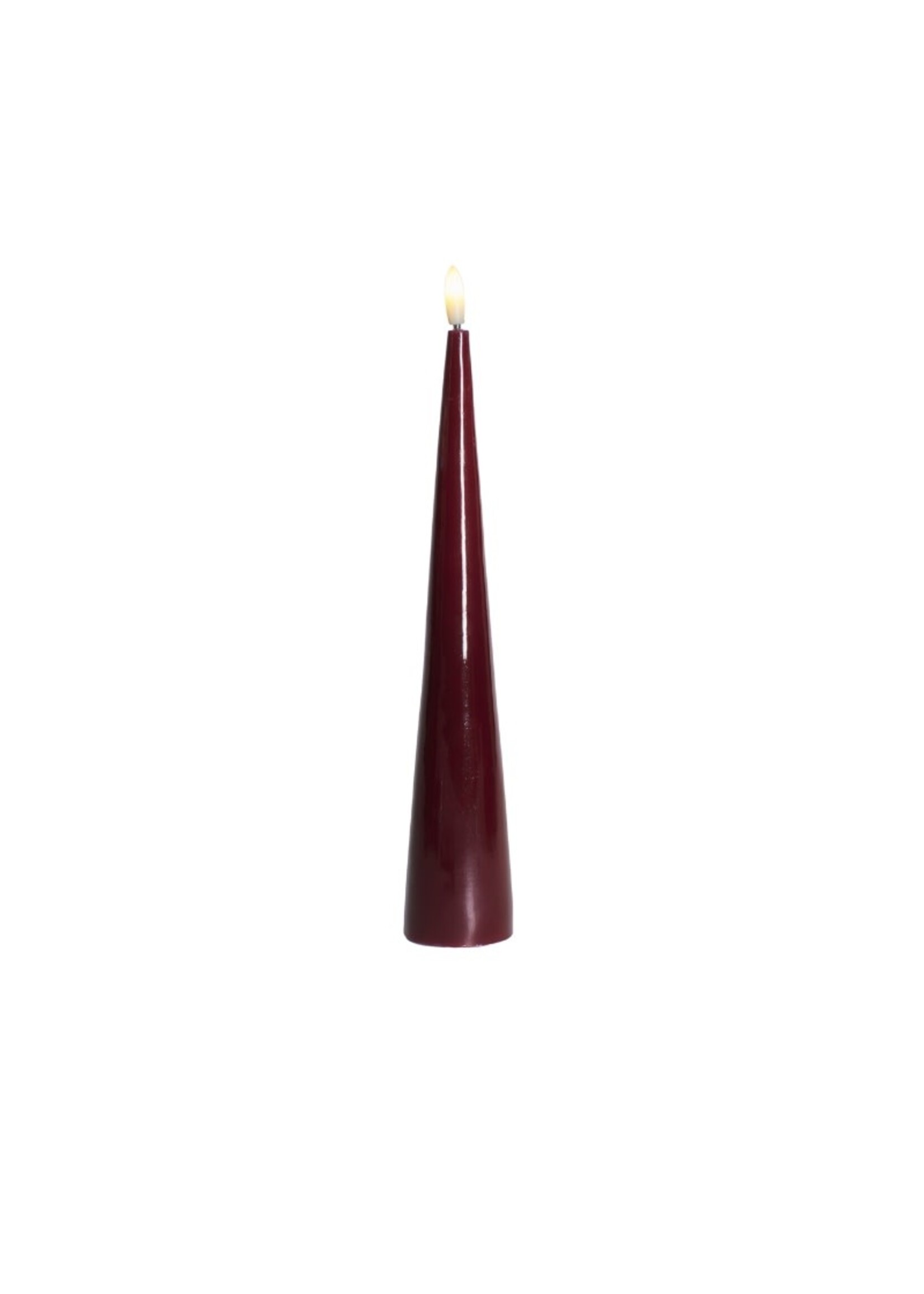 Sirius Sille LED kaars conical lak H26 - Bordeaux