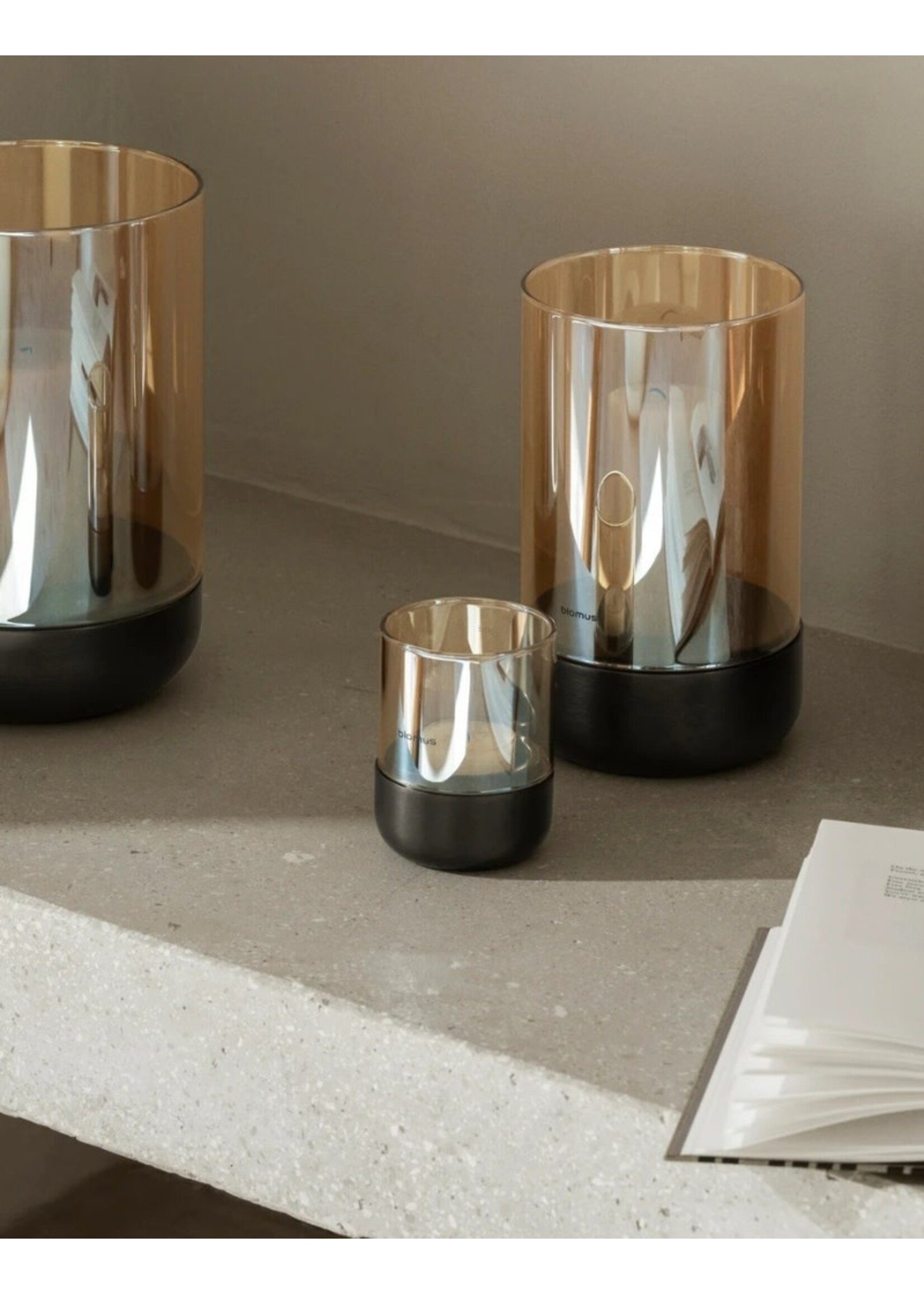 Blomus Calma windlicht - M - Burned Metal