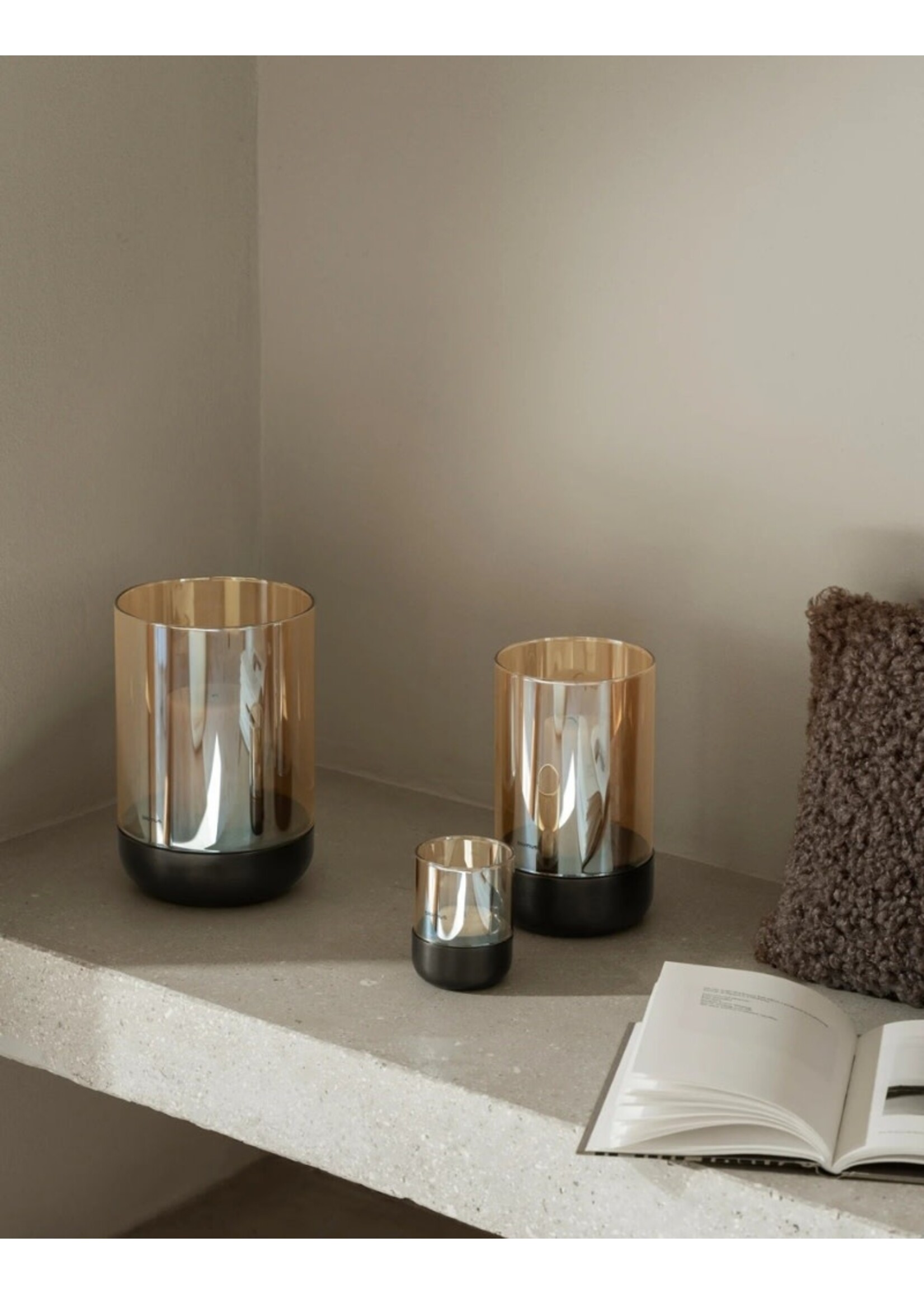 Blomus Calma windlicht - L - Burned Metal