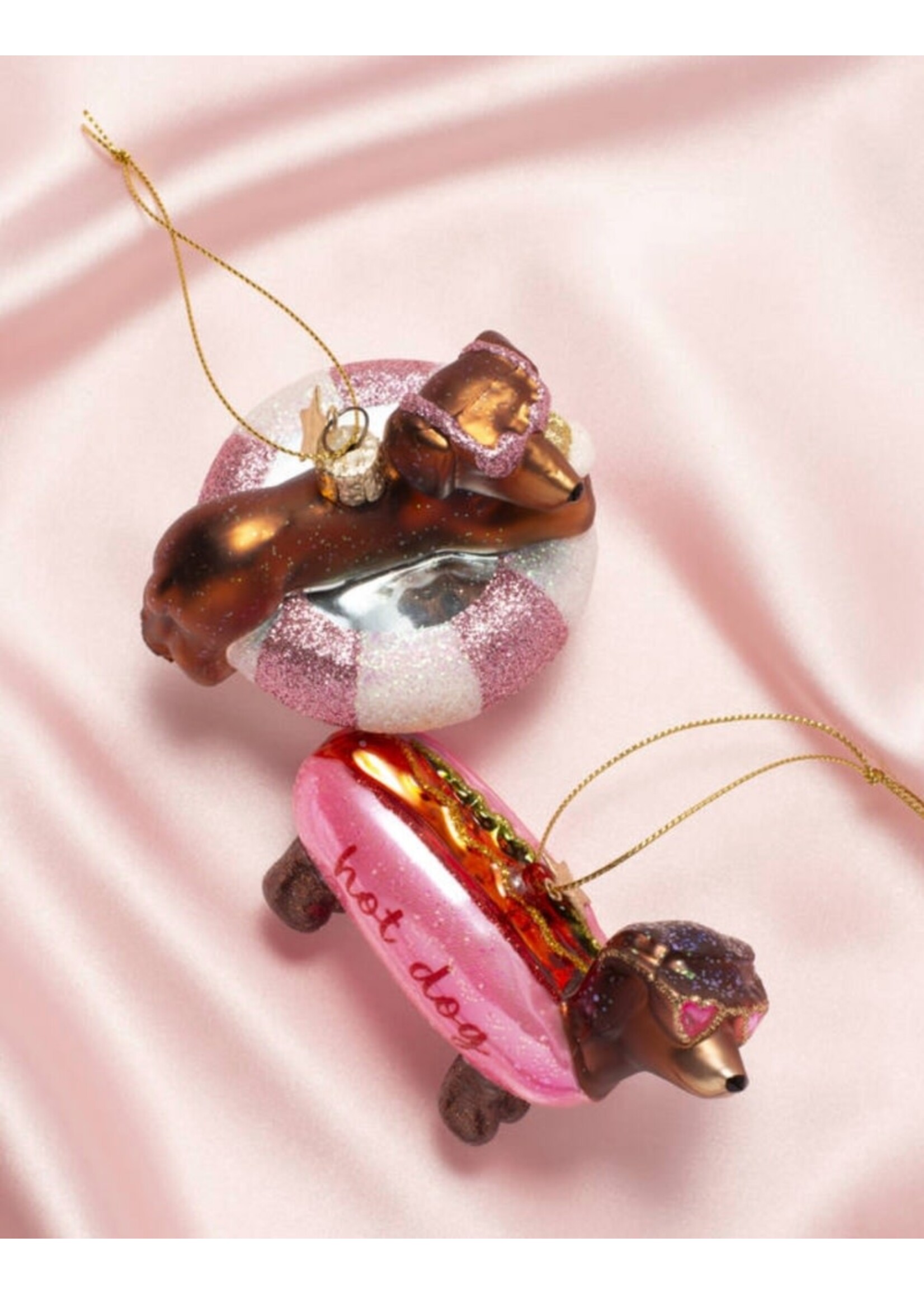 Vondels Glass Ornament - Hotdog