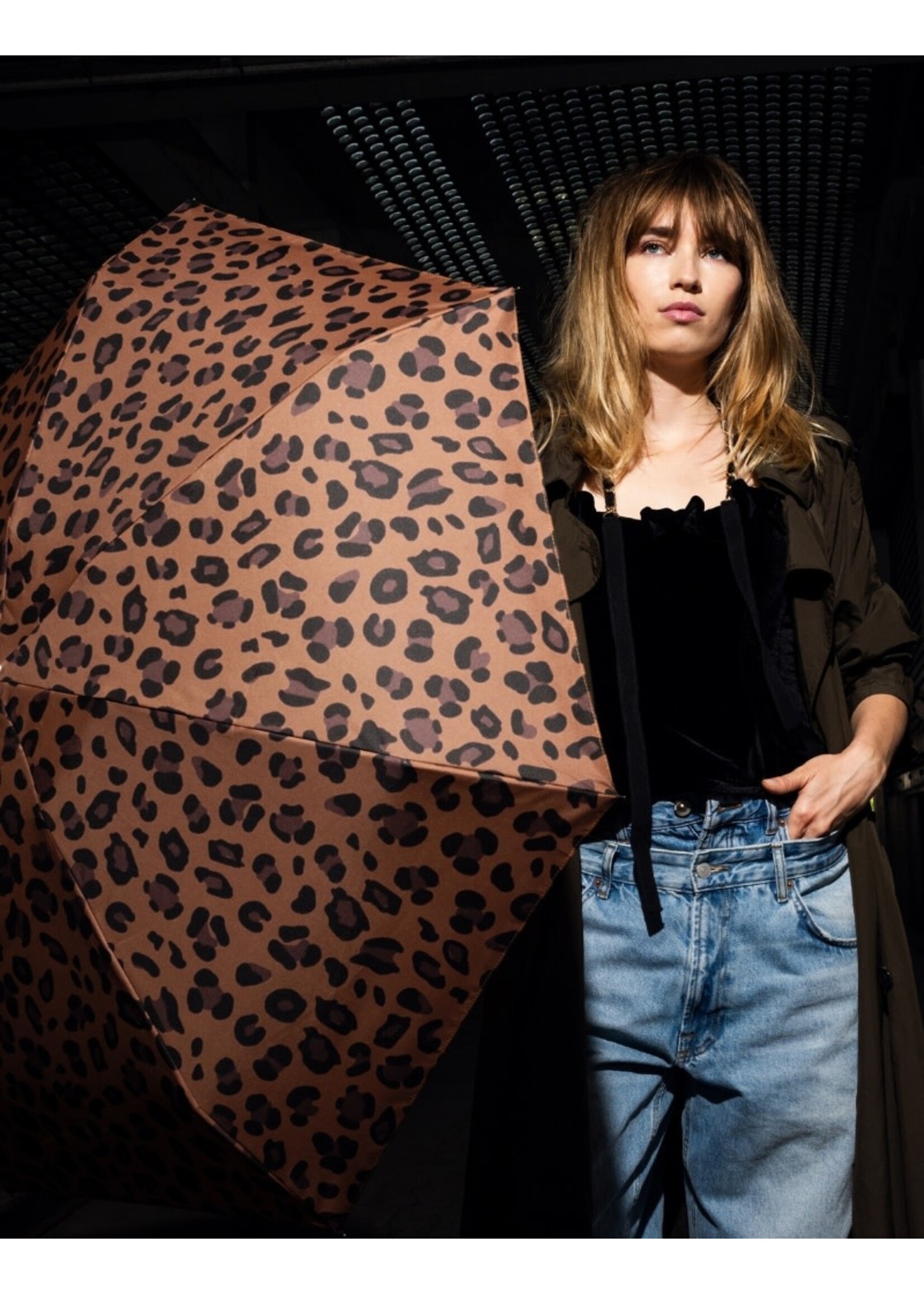 Anatole Folding Umbrella - Leopard