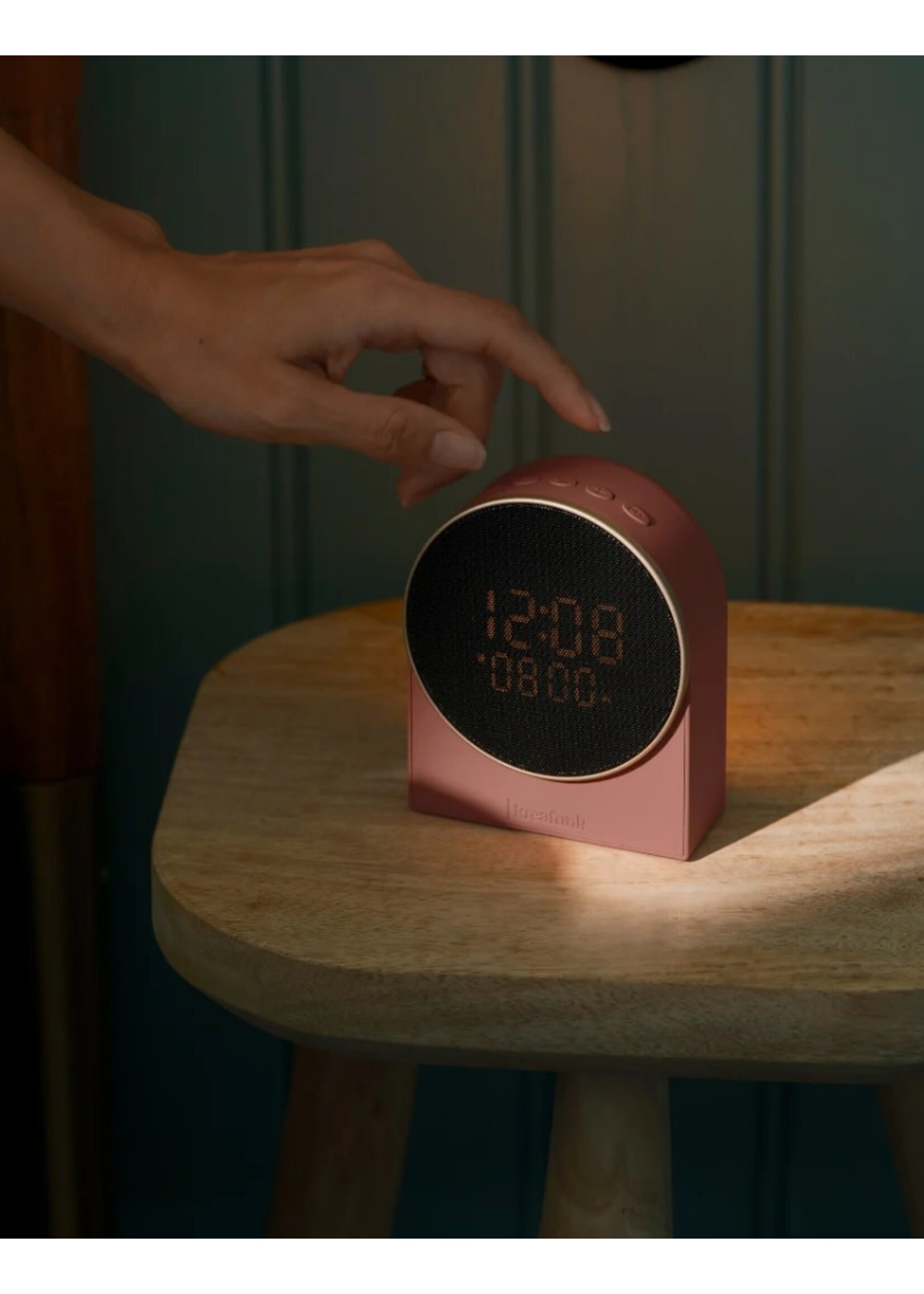 Kreafunk Ivy wekker + bluetooth speaker - terracotta