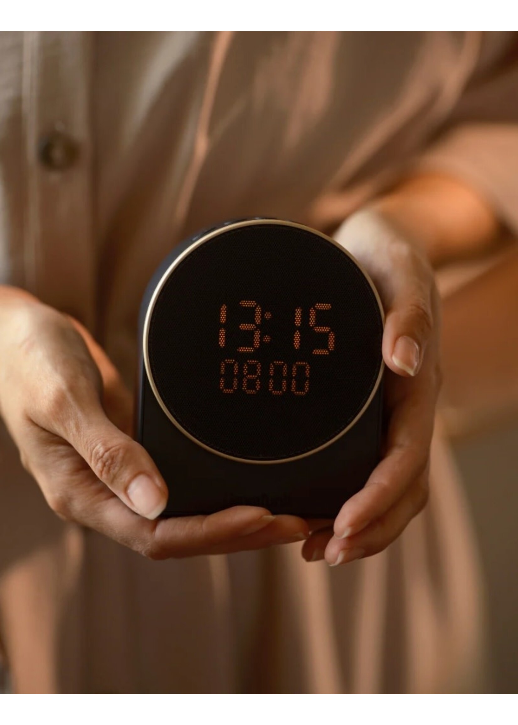 Kreafunk Ivy wekker + bluetooth speaker - zwart