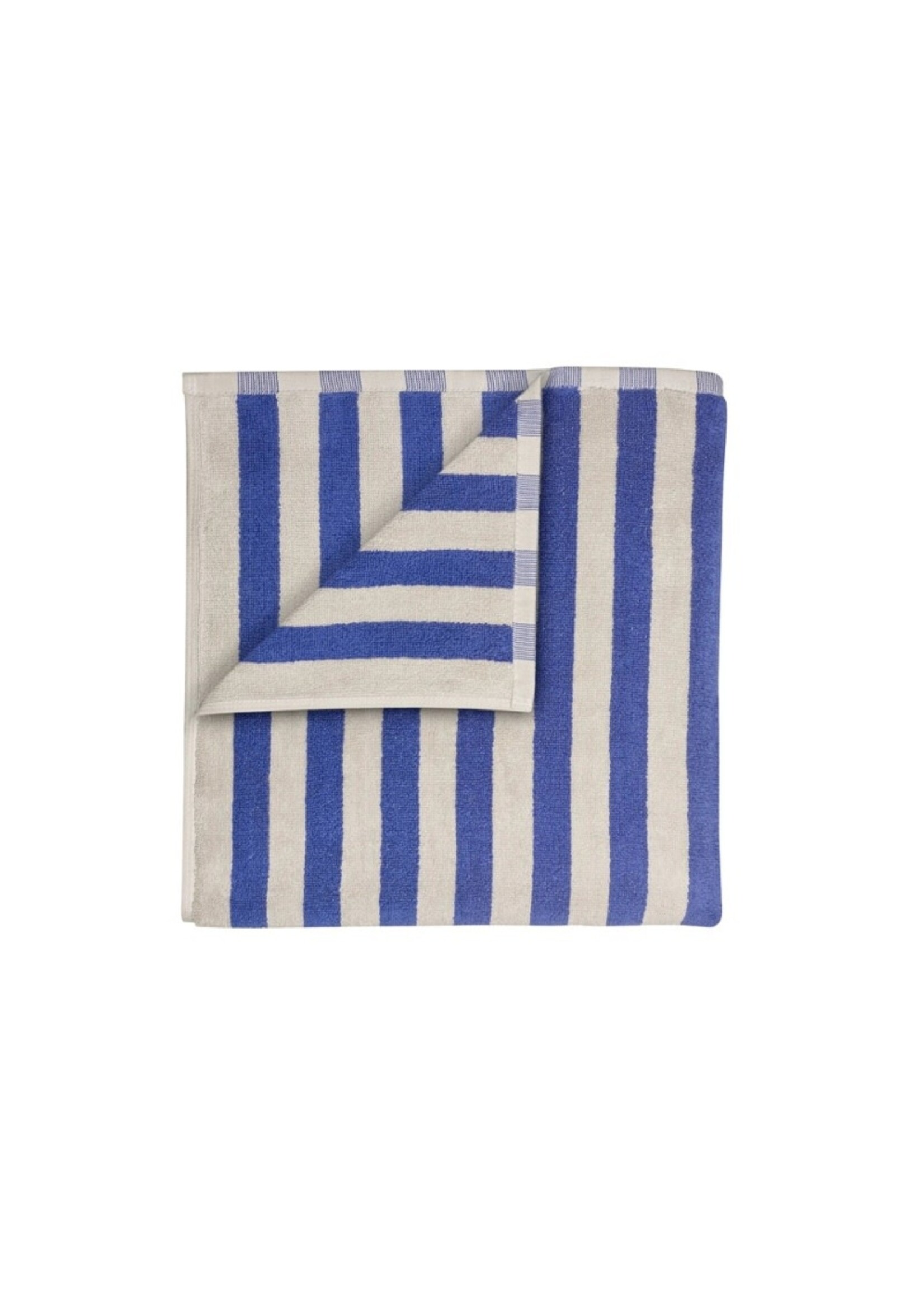 Blomus Arto Bath Towel - Thick Stripe - Moonbeam/Mazarine Blue