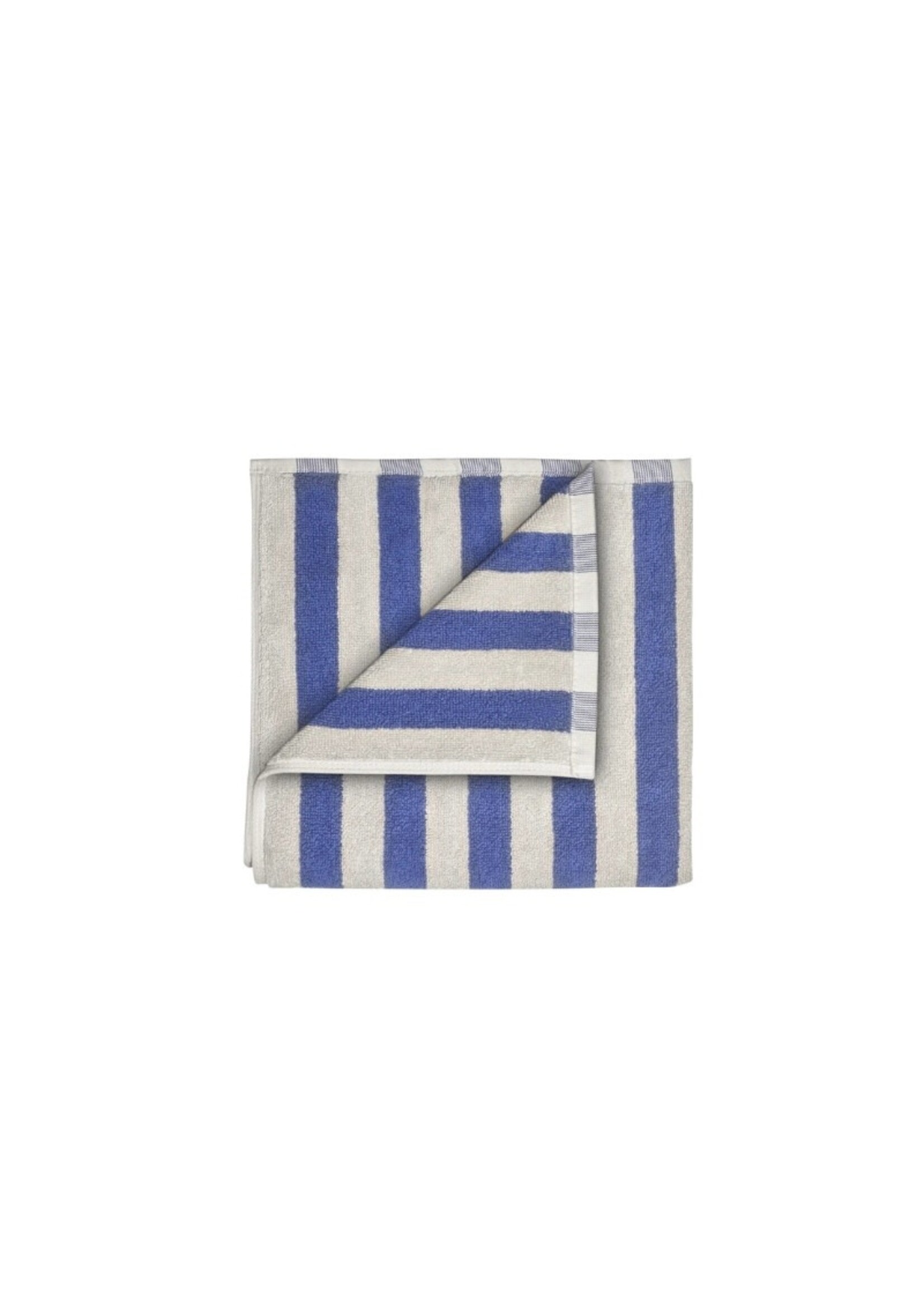 Blomus Arto Hand Towel - Thick Stripe - Moonbeam/Mazarine Blue