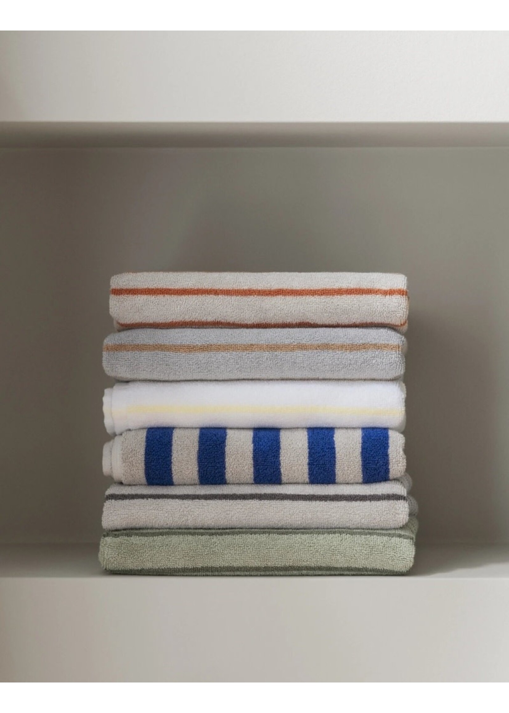 Blomus Arto Hand Towel - Thick Stripe - Moonbeam/Mazarine Blue