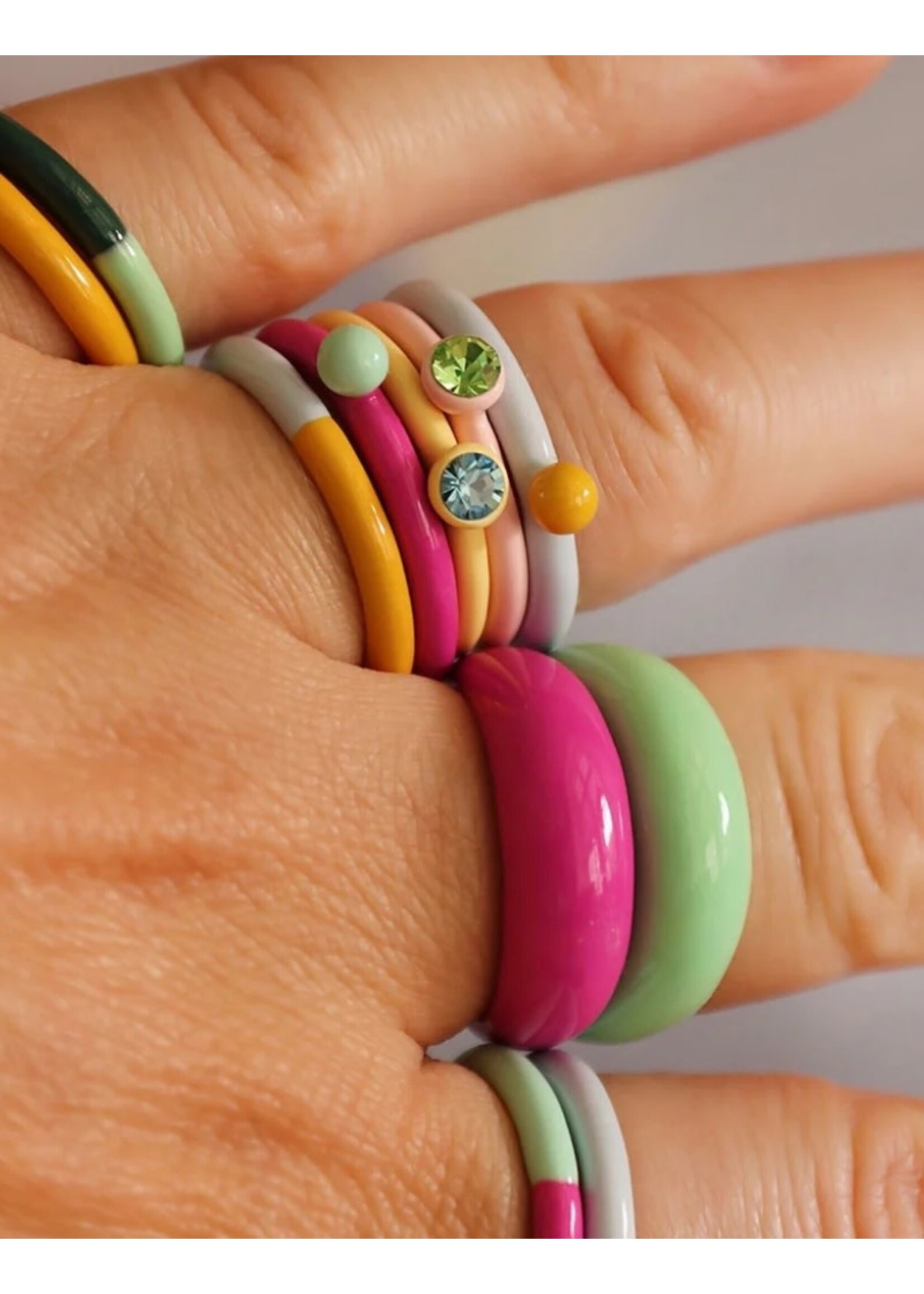 LULU Copenhagen Color Ring Chunky - Seasalt Green - 55