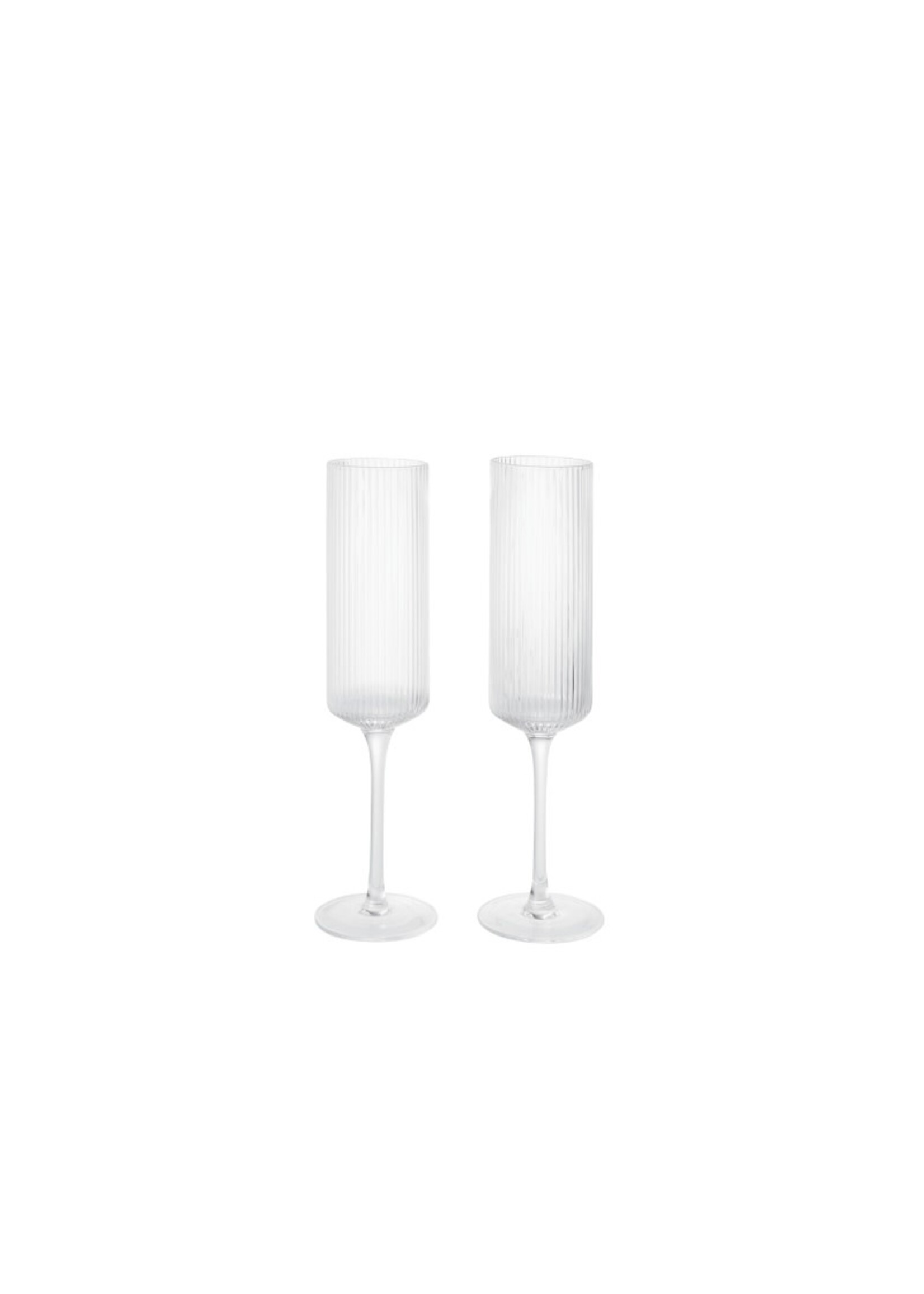 Ferm Living Ripple Champagne Flutes - Set of 2 - Clear