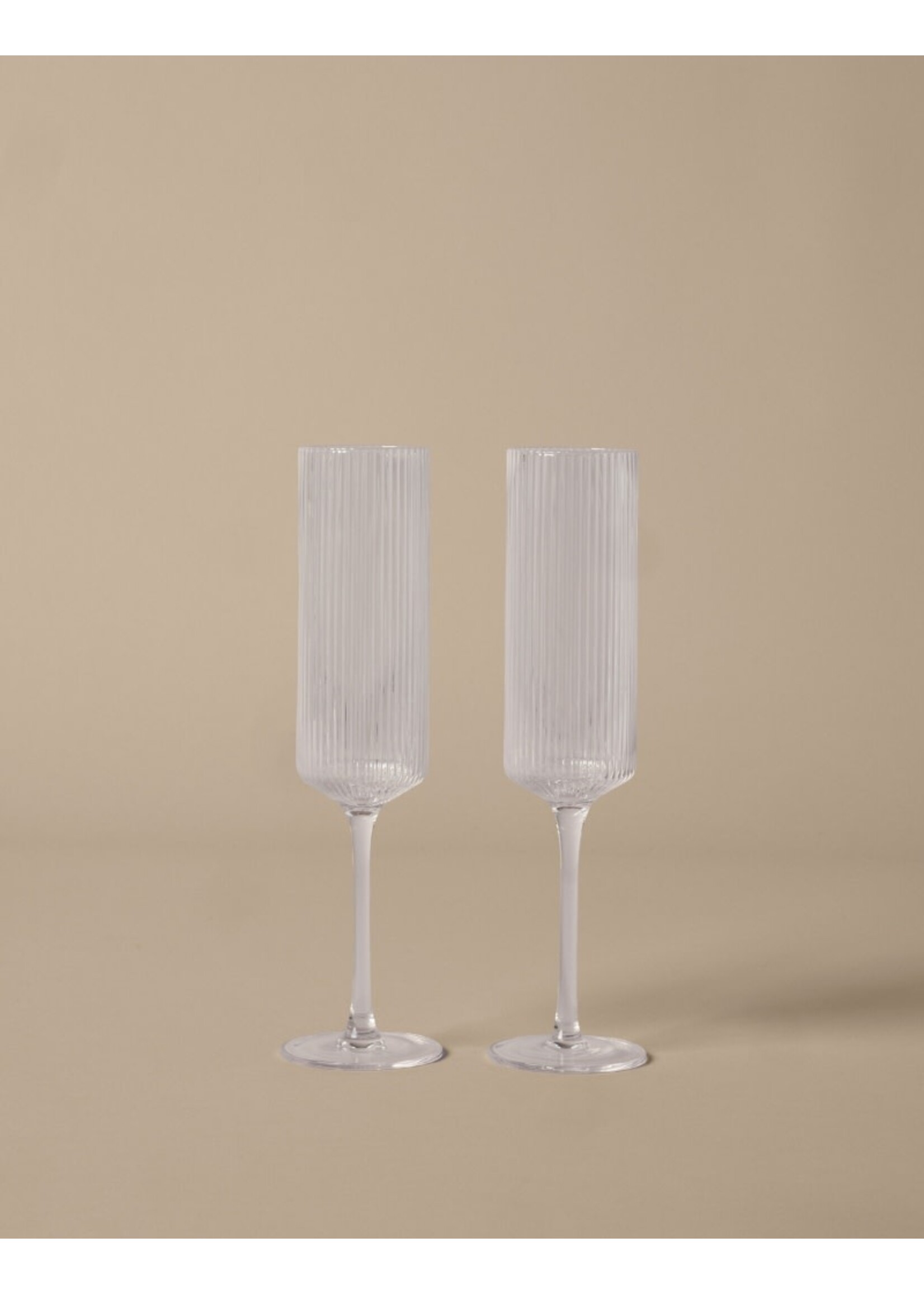 Ferm Living Ripple Champagne Flutes - Set of 2 - Clear