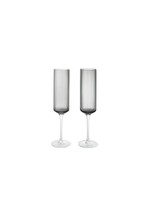 Ferm Living Ripple Champagne Flutes - Set of 2 - Smoked Grey