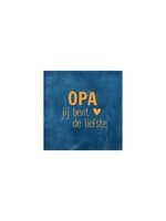 YETT Quote tegeltje - opa, jij bent de liefste - blauw/oranje