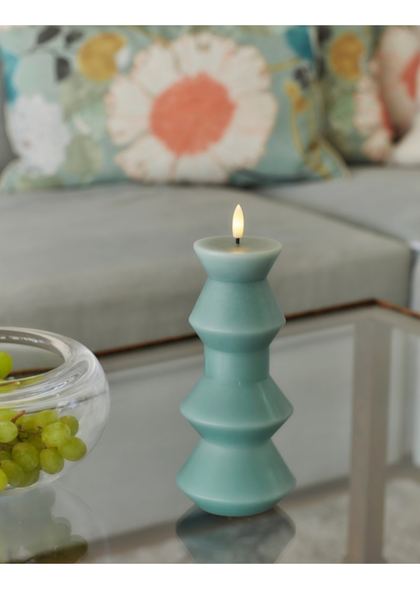 Sirius NS Sille Geometry LED kaars H20,3 - Sandy Green