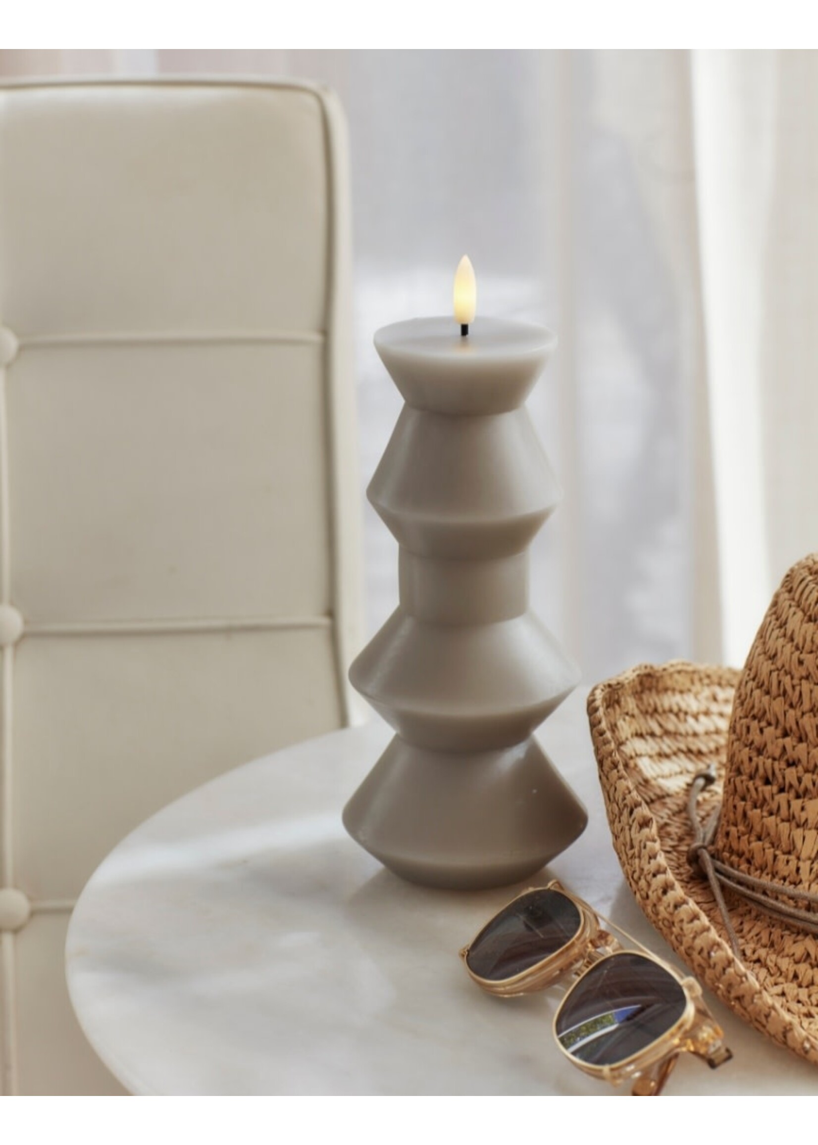 Sirius NS Sille Geometry LED kaars H20,3 - Warm Gray