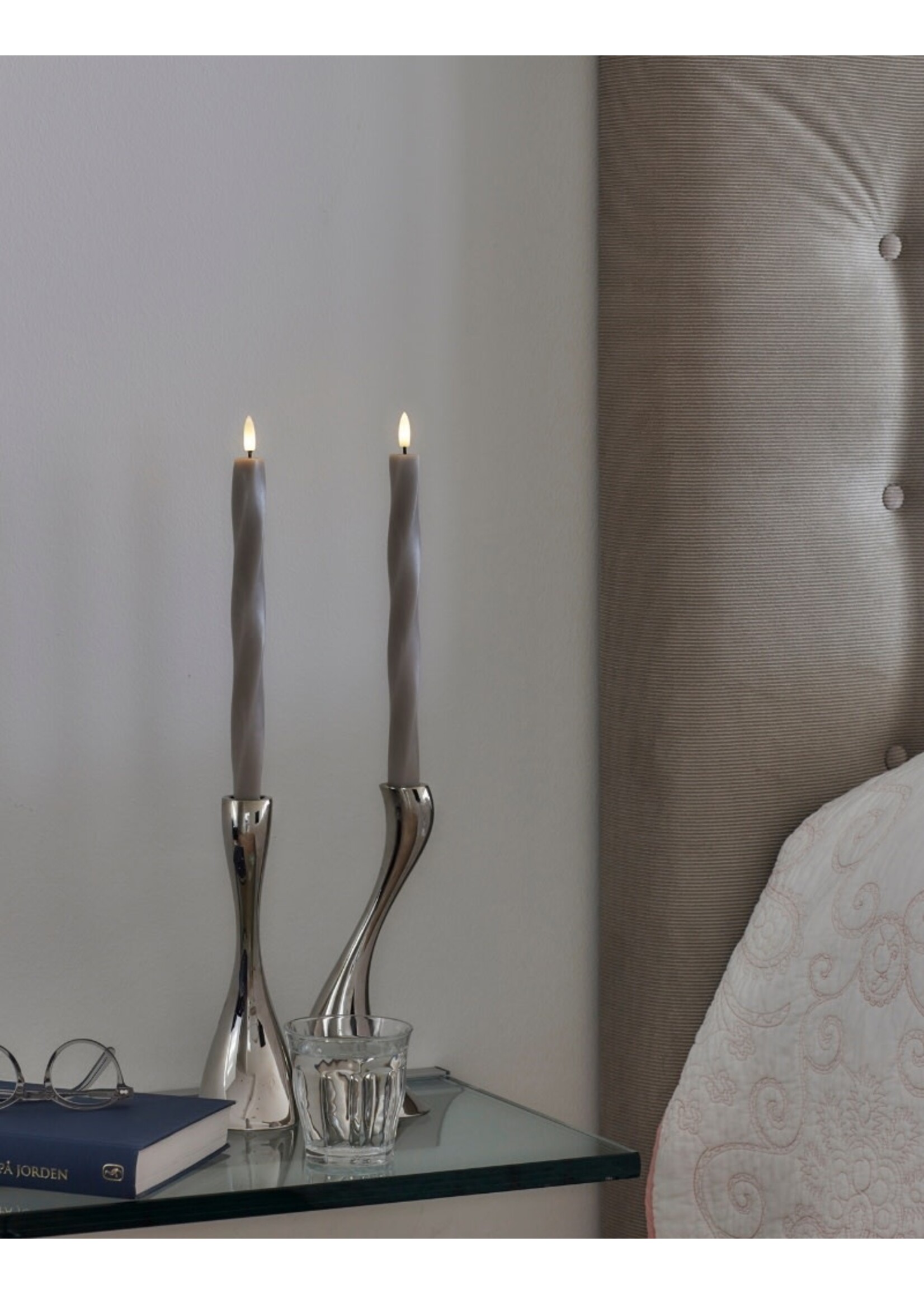 Sirius NS Sille Twist LED kaarsen set H26 - Warm Gray