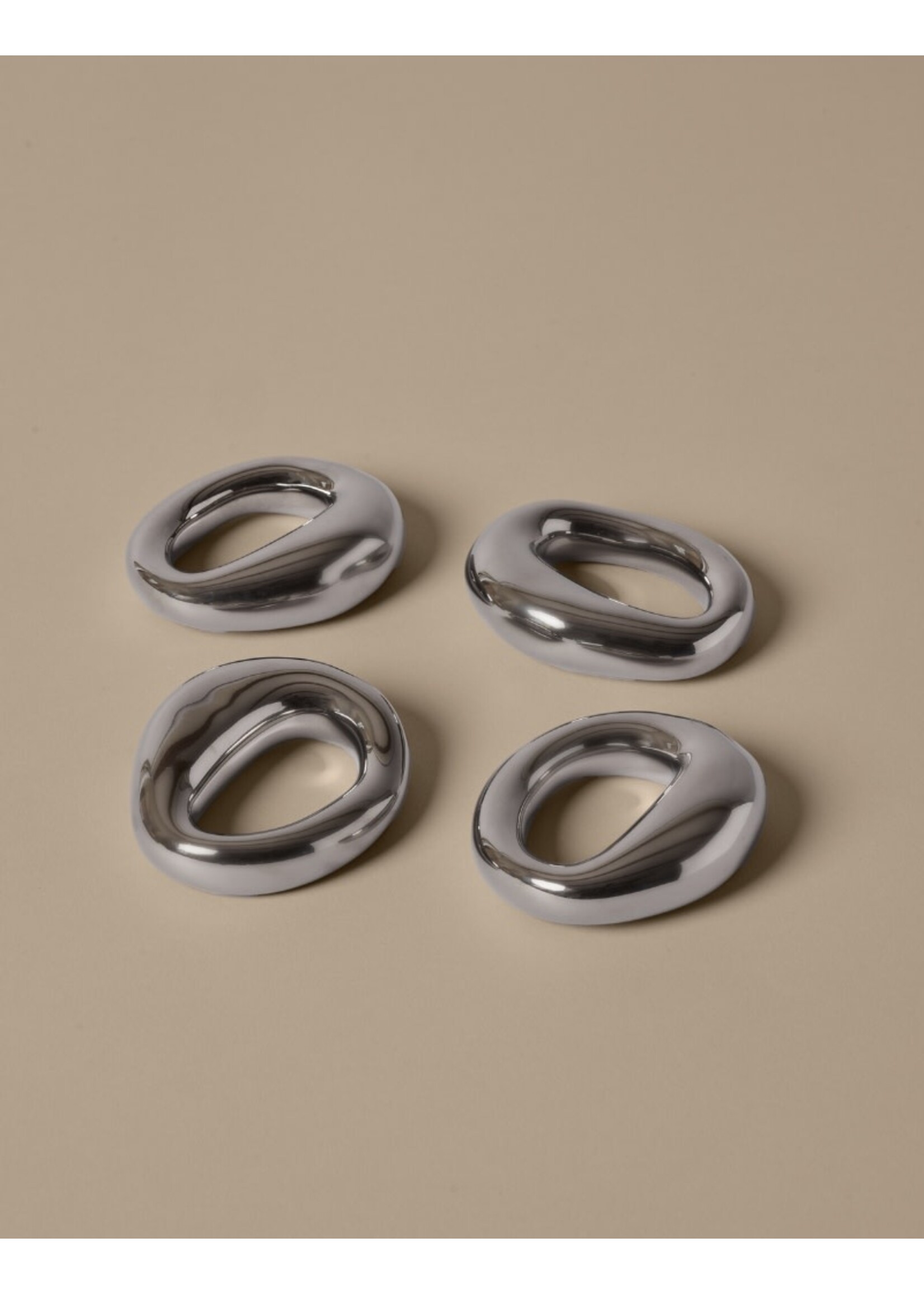 Ferm Living Orrith Napkin Rings - Set of 4 - Silver