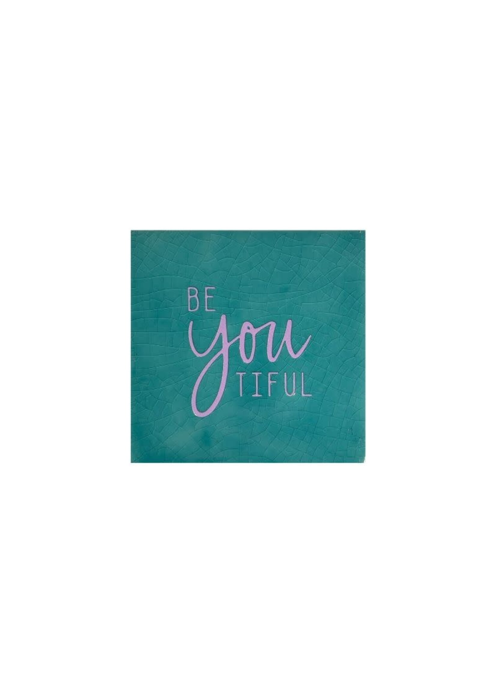 YETT Quote tegeltje - beYOUtiful groen/roze