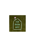 YETT Quote tegeltje - een nieuw huis groen/roze