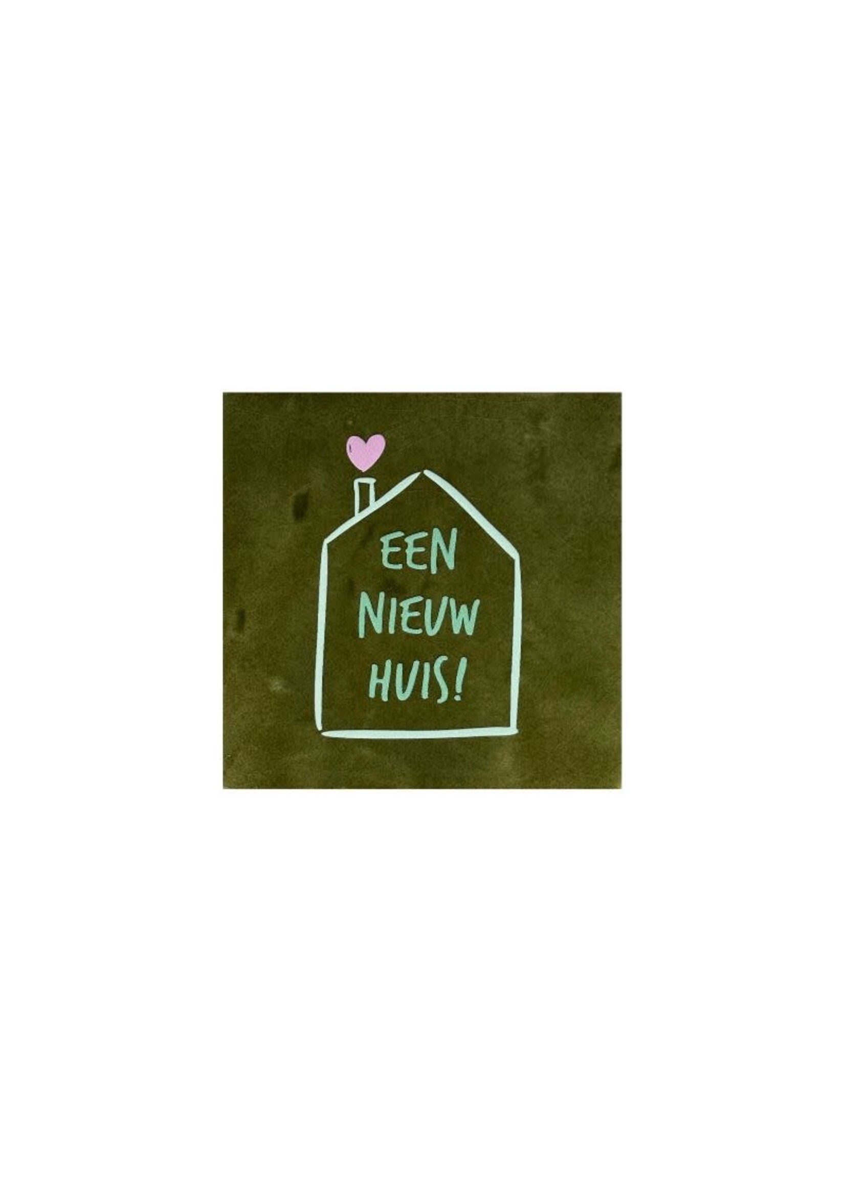 YETT Quote tegeltje - een nieuw huis groen/roze