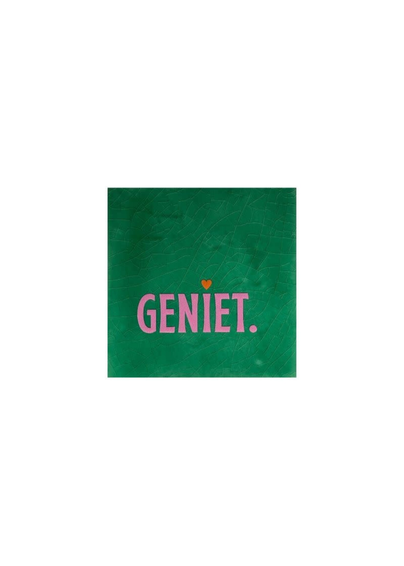 YETT Quote tegeltje - geniet groen/roze