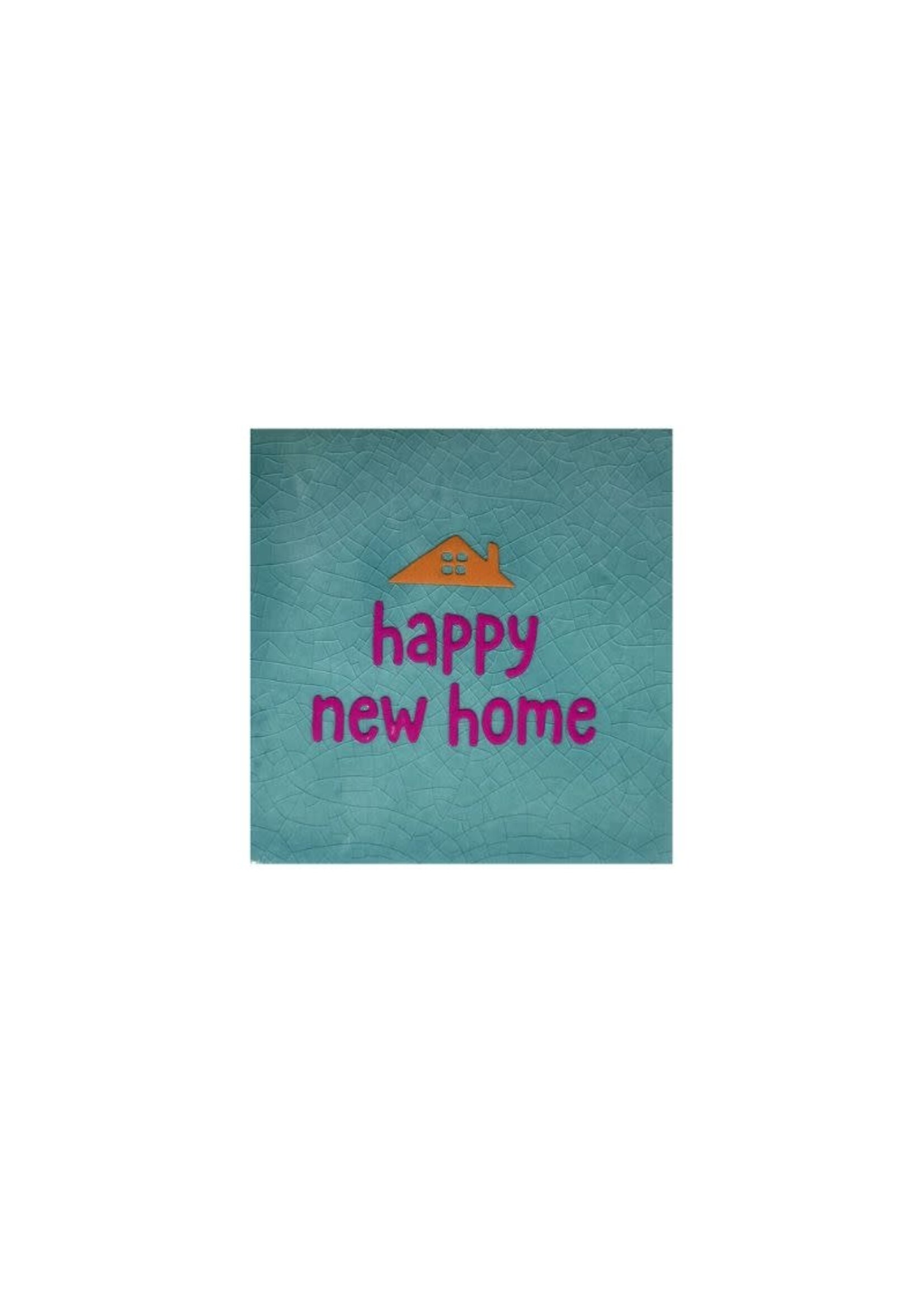 YETT Quote tegeltje - happy new home blauw/roze