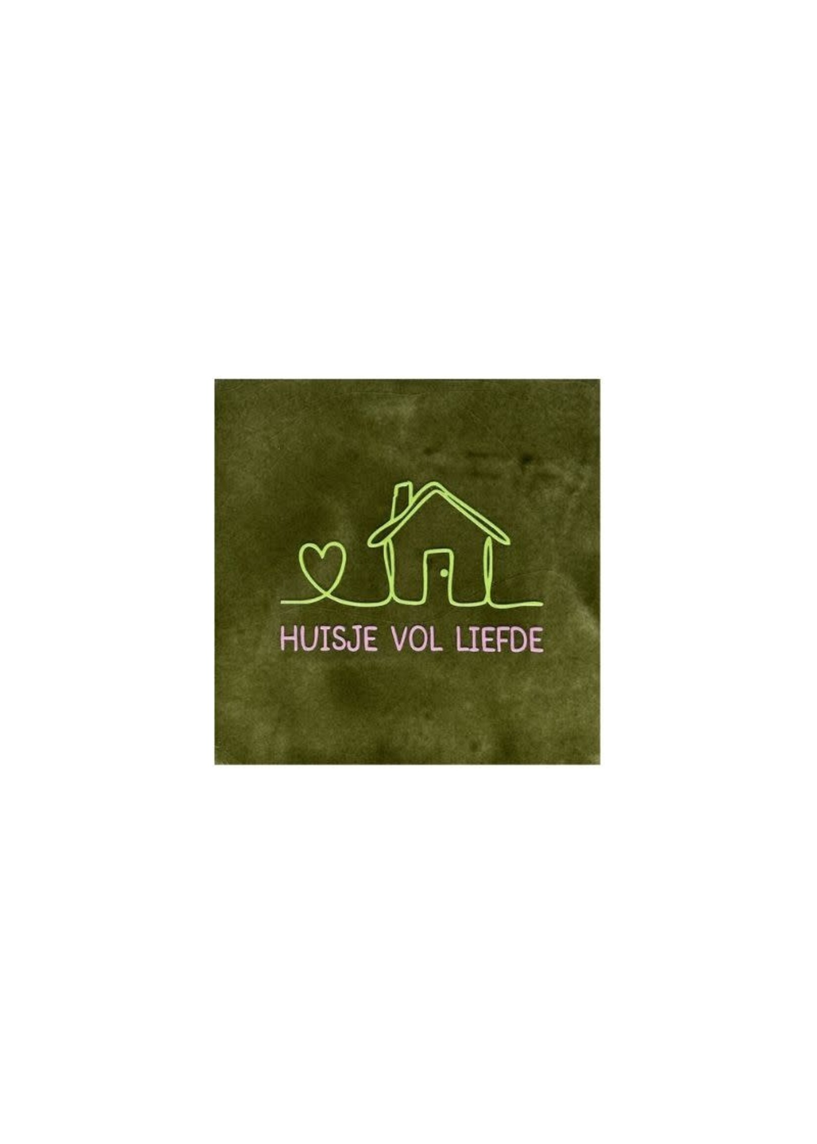 YETT Quote tegeltje - huisje vol liefde groen/roze