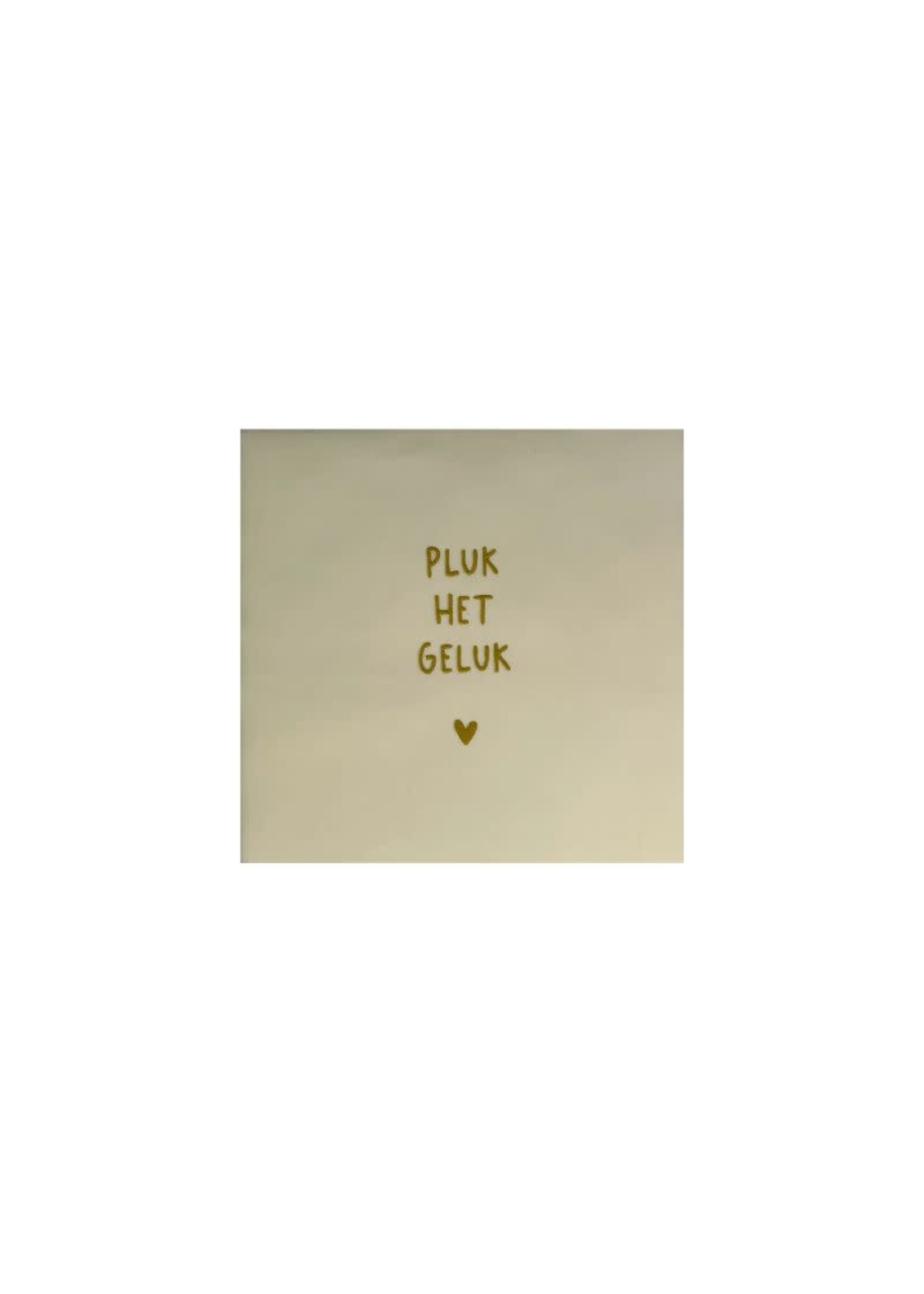 YETT Quote tegeltje - pluk het geluk creme/goud